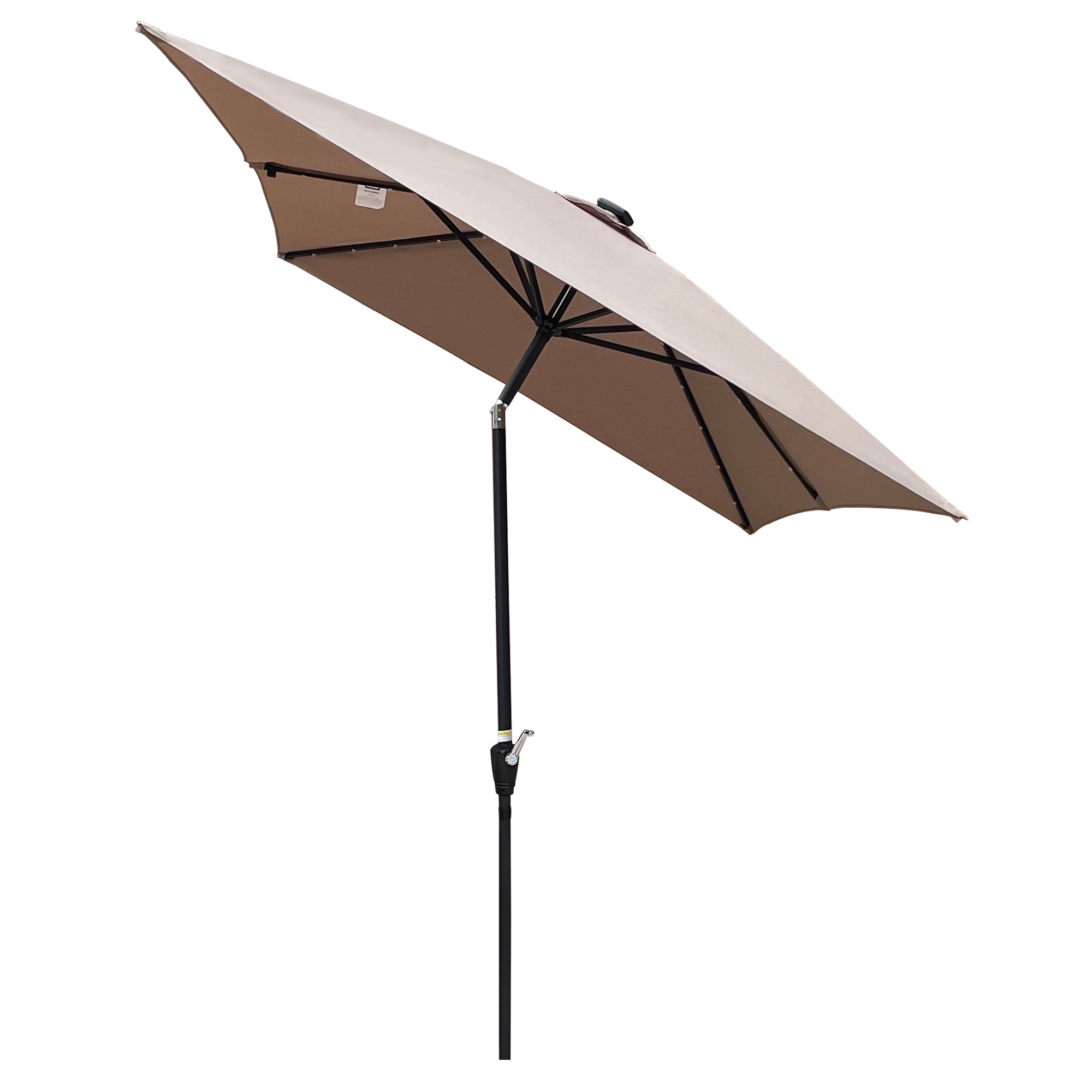 10 ft. x 6.5 ft. Outdoor Patio Rectangular Solar LED Lighted Market Umbrellas with Crank and Push Button Tilt