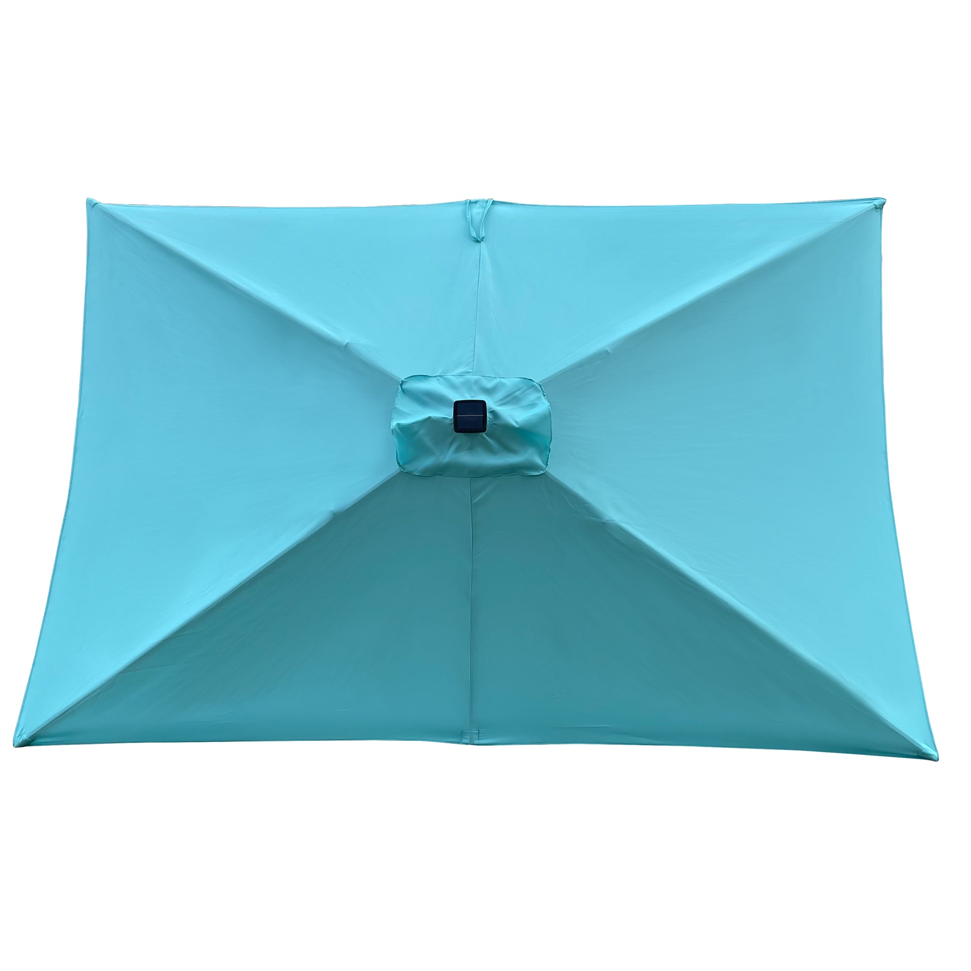 10 ft. x 6.5 ft. Outdoor Patio Rectangular Solar LED Lighted Market Umbrellas with Crank and Push Button Tilt