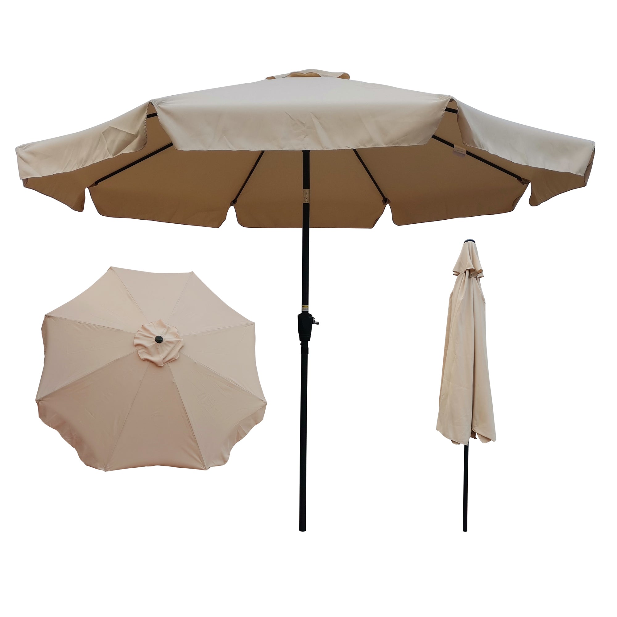 10 ft. Outdoor Patio Umbrella with 8pcs ribs and crank with Push Button Tilt