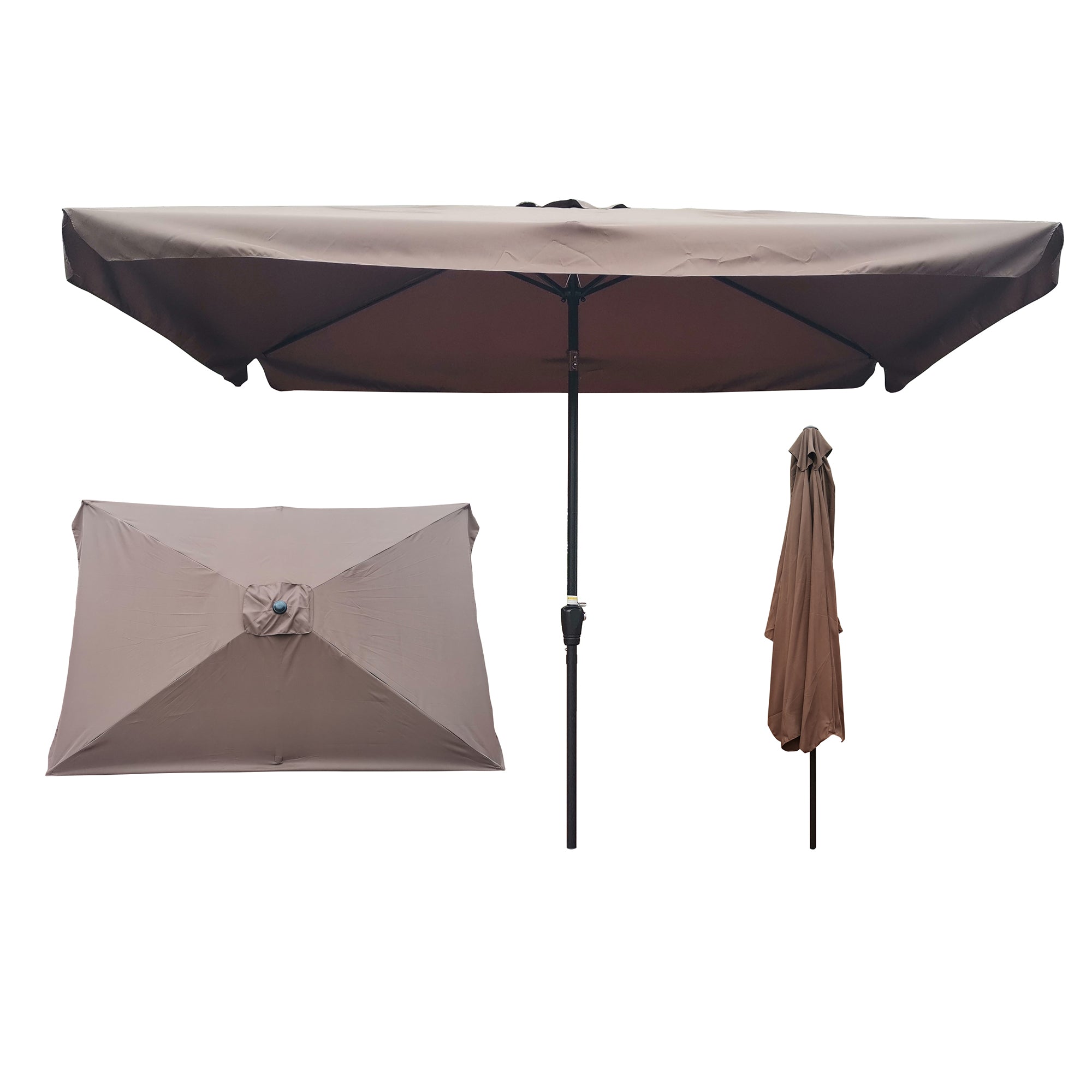 10' x 6.5' Outdoor Patio Waterproof Umbrella with Crank and Push Button Tilt