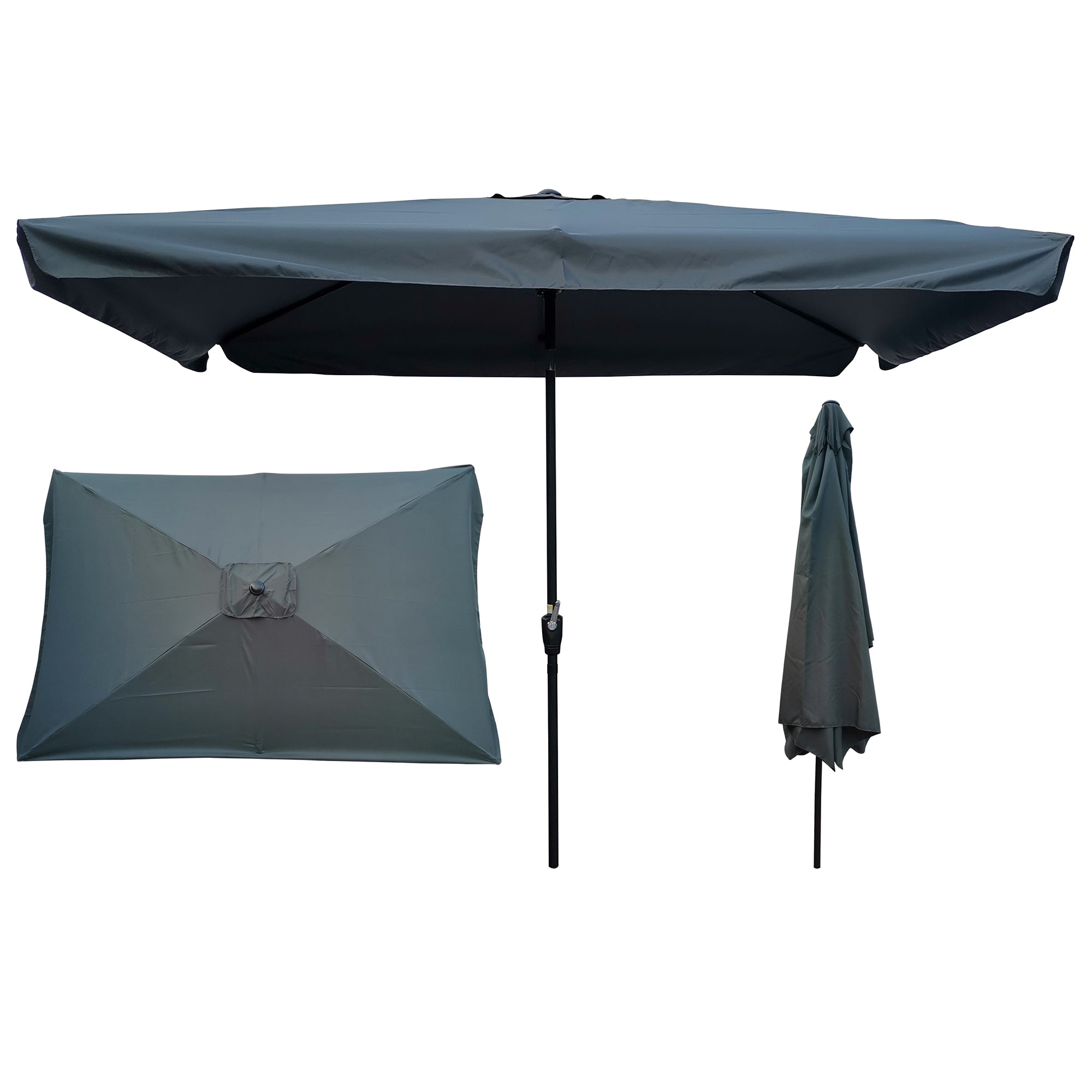 10' x 6.5' Outdoor Patio Waterproof Umbrella with Crank and Push Button Tilt