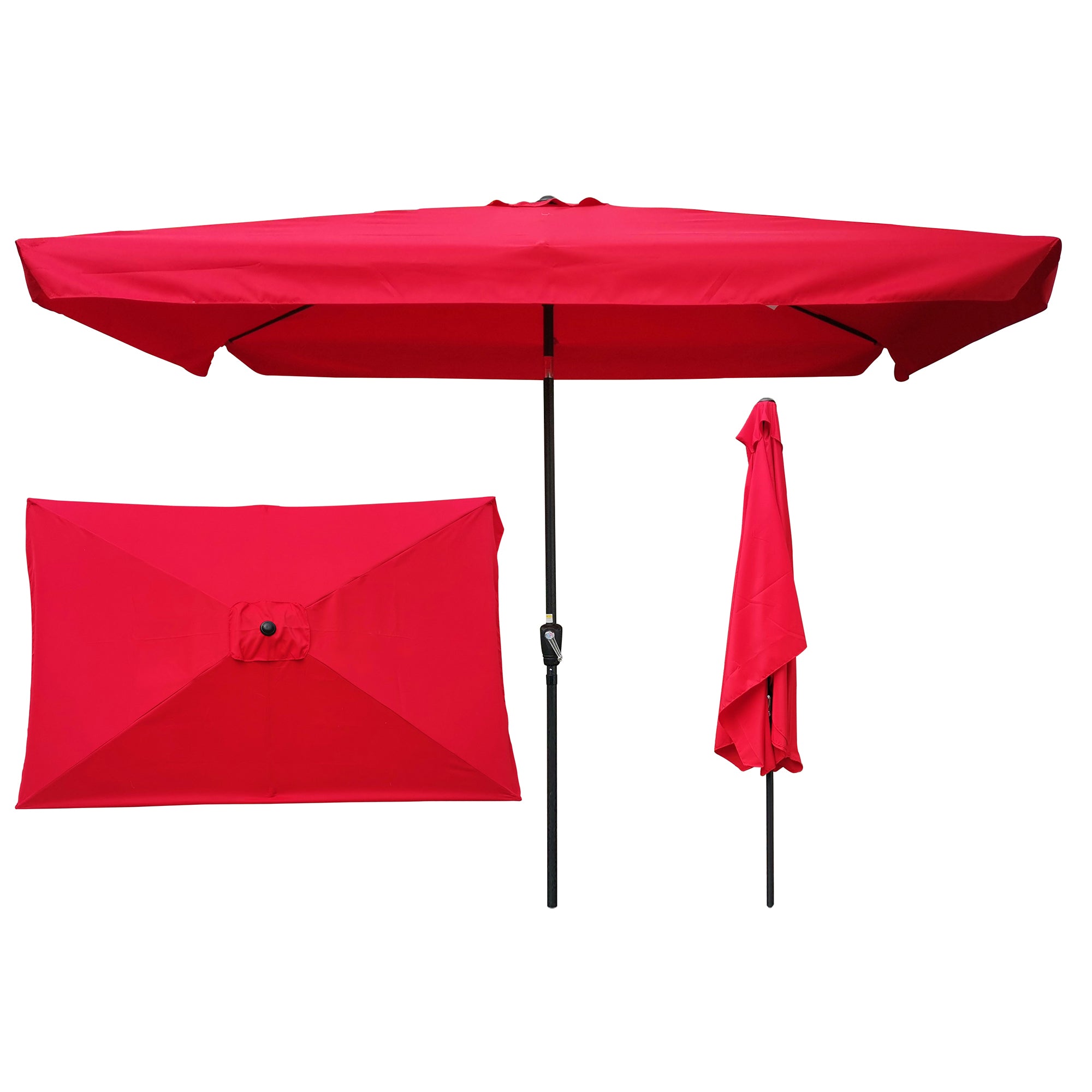 10' x 6.5' Outdoor Patio Waterproof Umbrella with Crank and Push Button Tilt