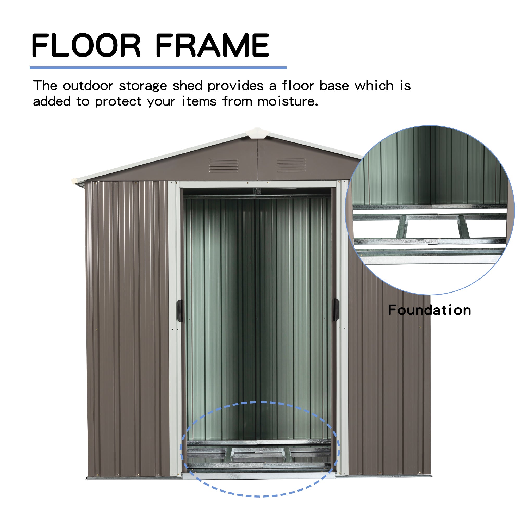 6 ft. W x 4 ft. D Outdoor Metal Storage Shed with Sliding Door (24 sq. ft.) BOWWCSTG01GR