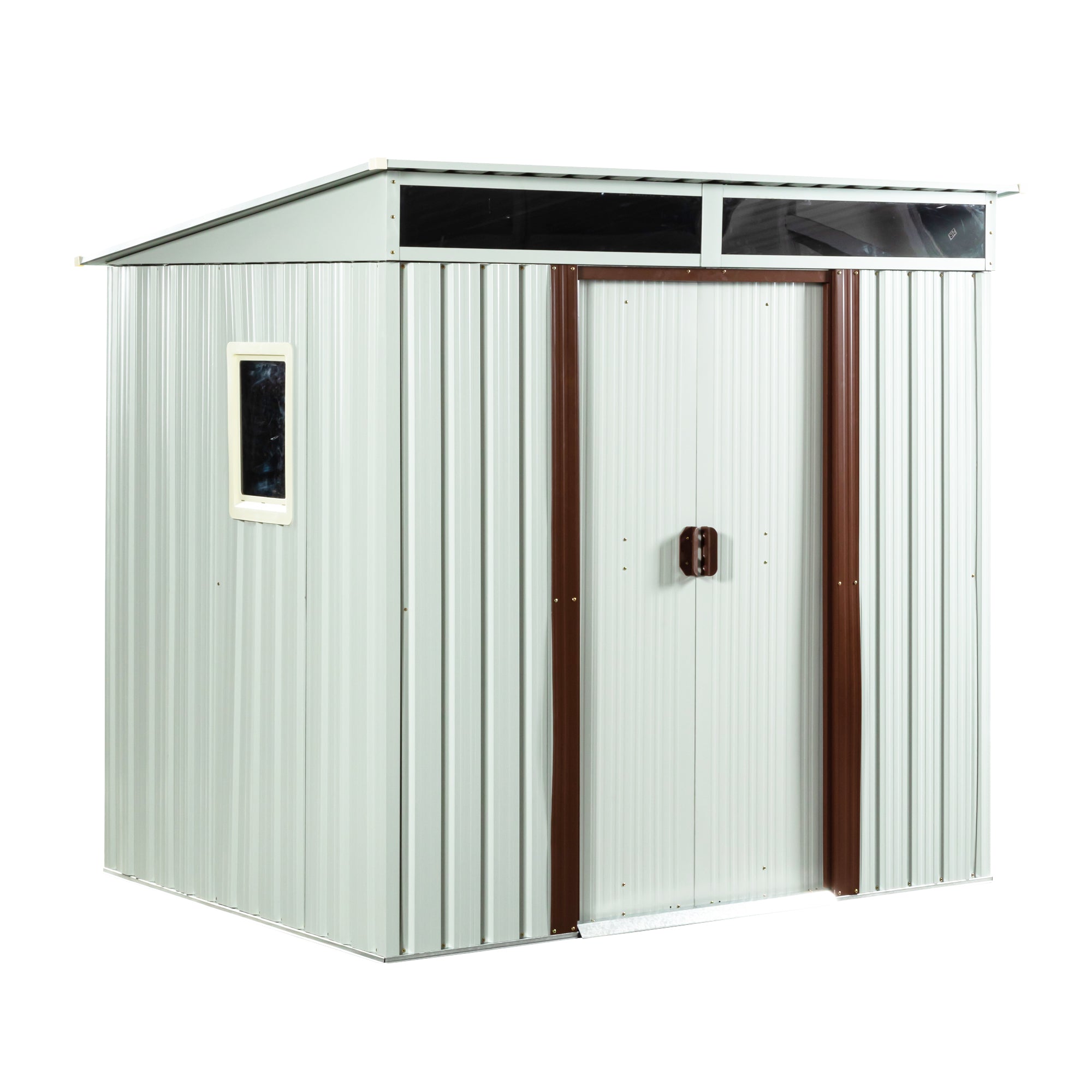 6 ft. x 5 ft. Outdoor Metal Storage Shed with Window, Sliding Door   BOWWCSTG08W