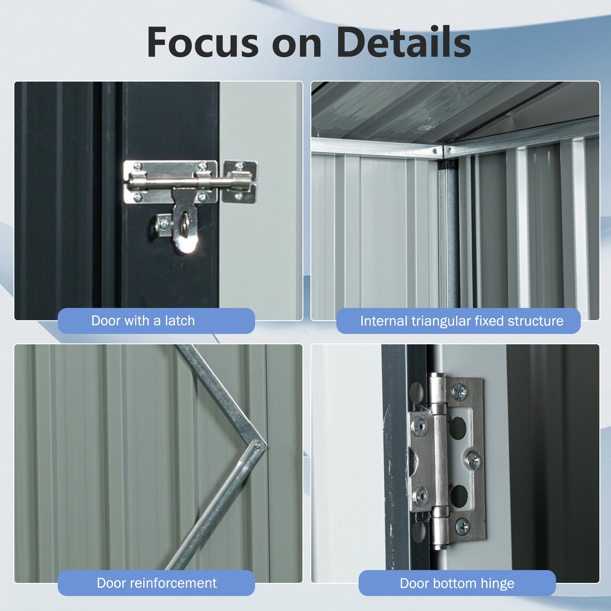 5 ft. x 3 ft. Outdoor Metal Storage Shed 15 sq. ft. with Transparent Plate