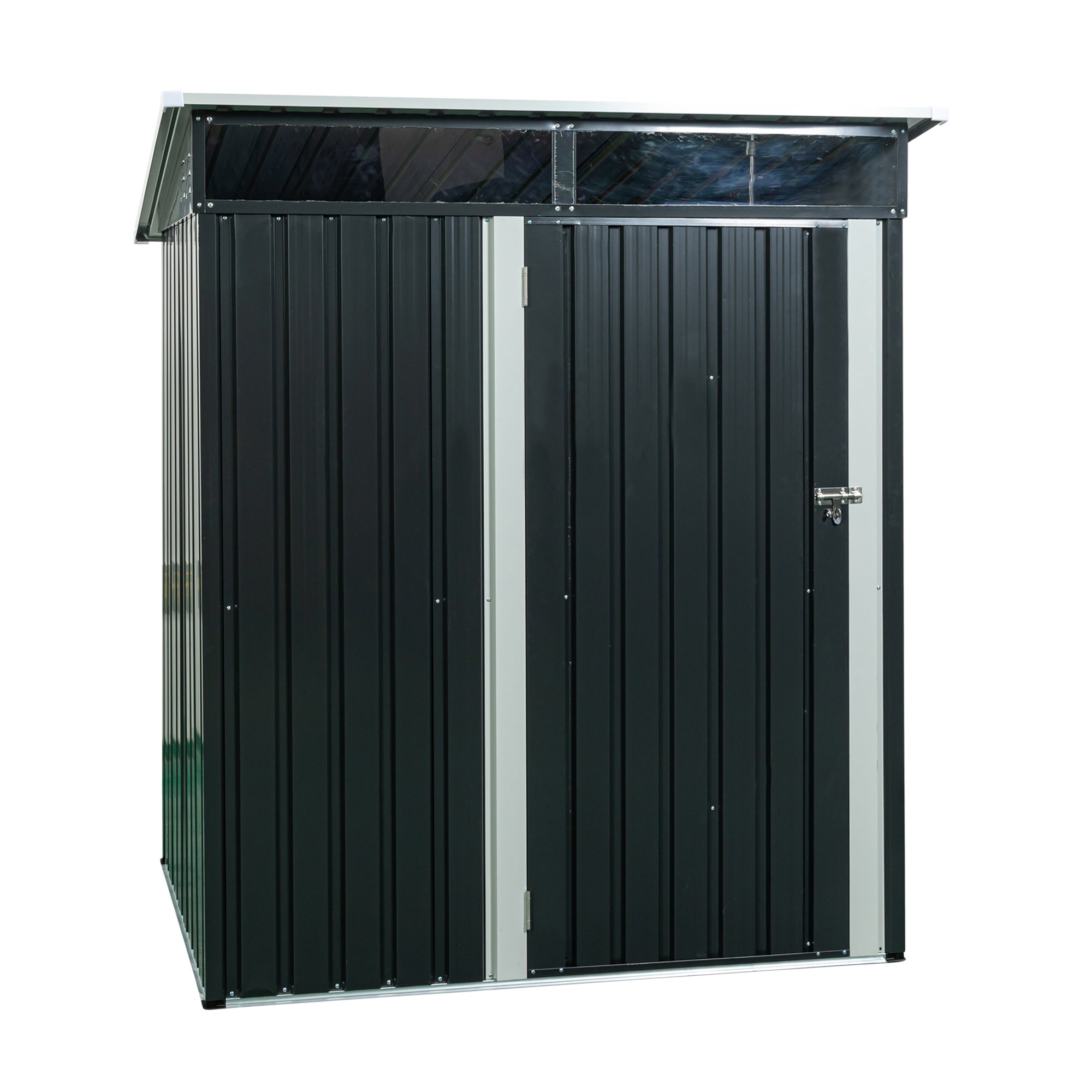 5 ft. x 3 ft. Outdoor Metal Storage Shed 15 sq. ft. with Transparent Plate