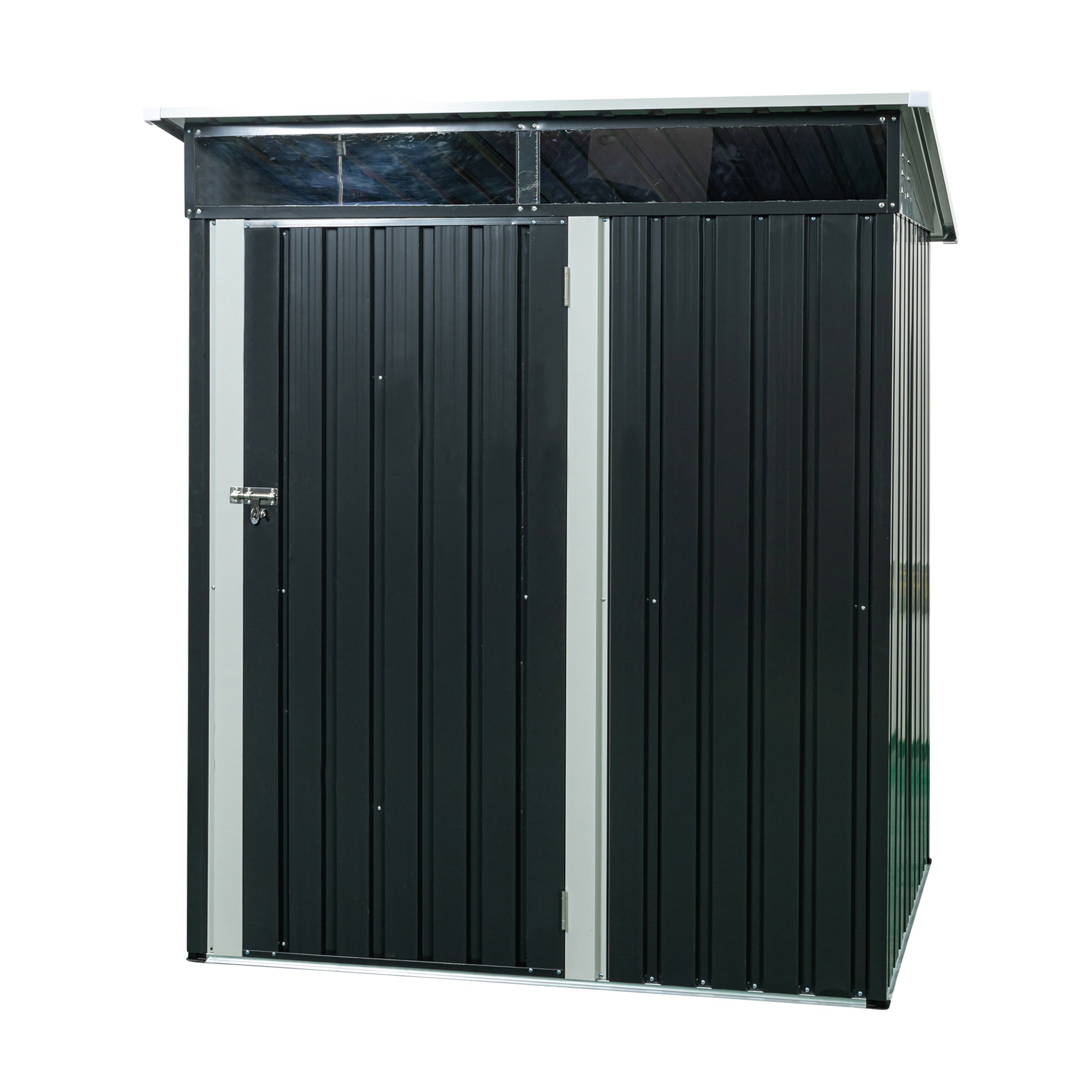 5 ft. x 3 ft. Outdoor Metal Storage Shed 15 sq. ft. with Transparent Plate