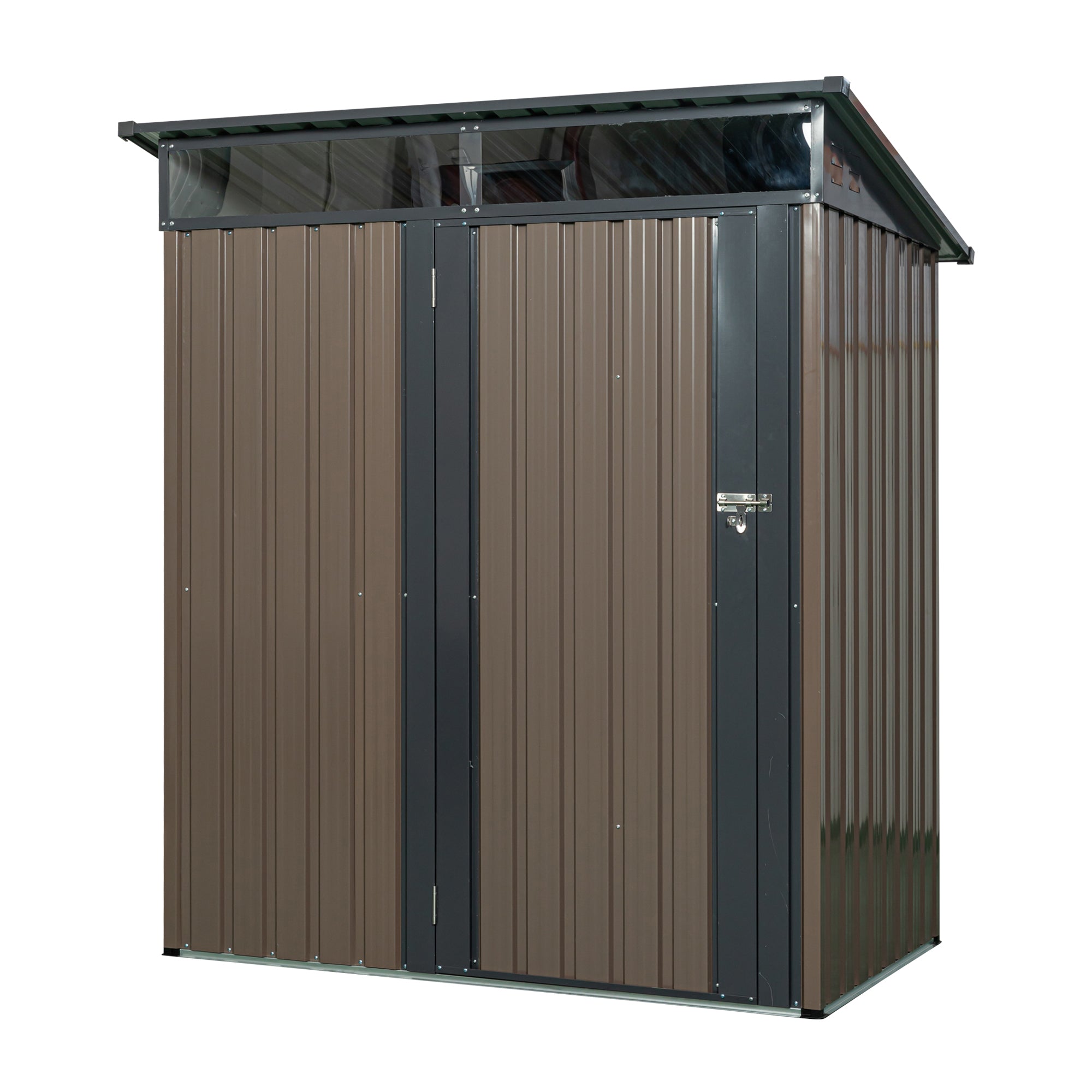 5 ft. x 3 ft. Outdoor Metal Storage Shed 15 sq. ft. with Transparent Plate