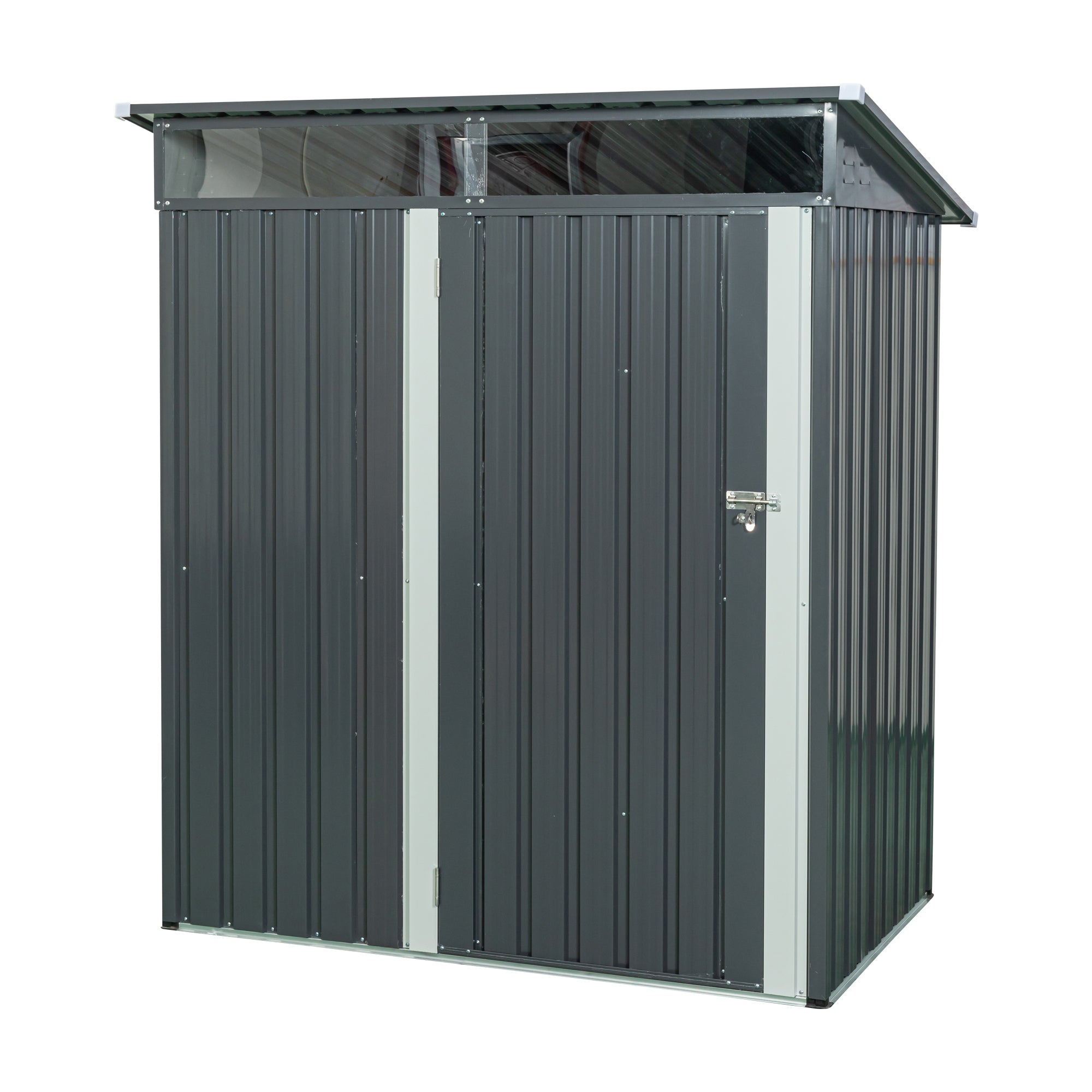 5 ft. x 3 ft. Outdoor Metal Storage Shed 15 sq. ft. with Transparent Plate