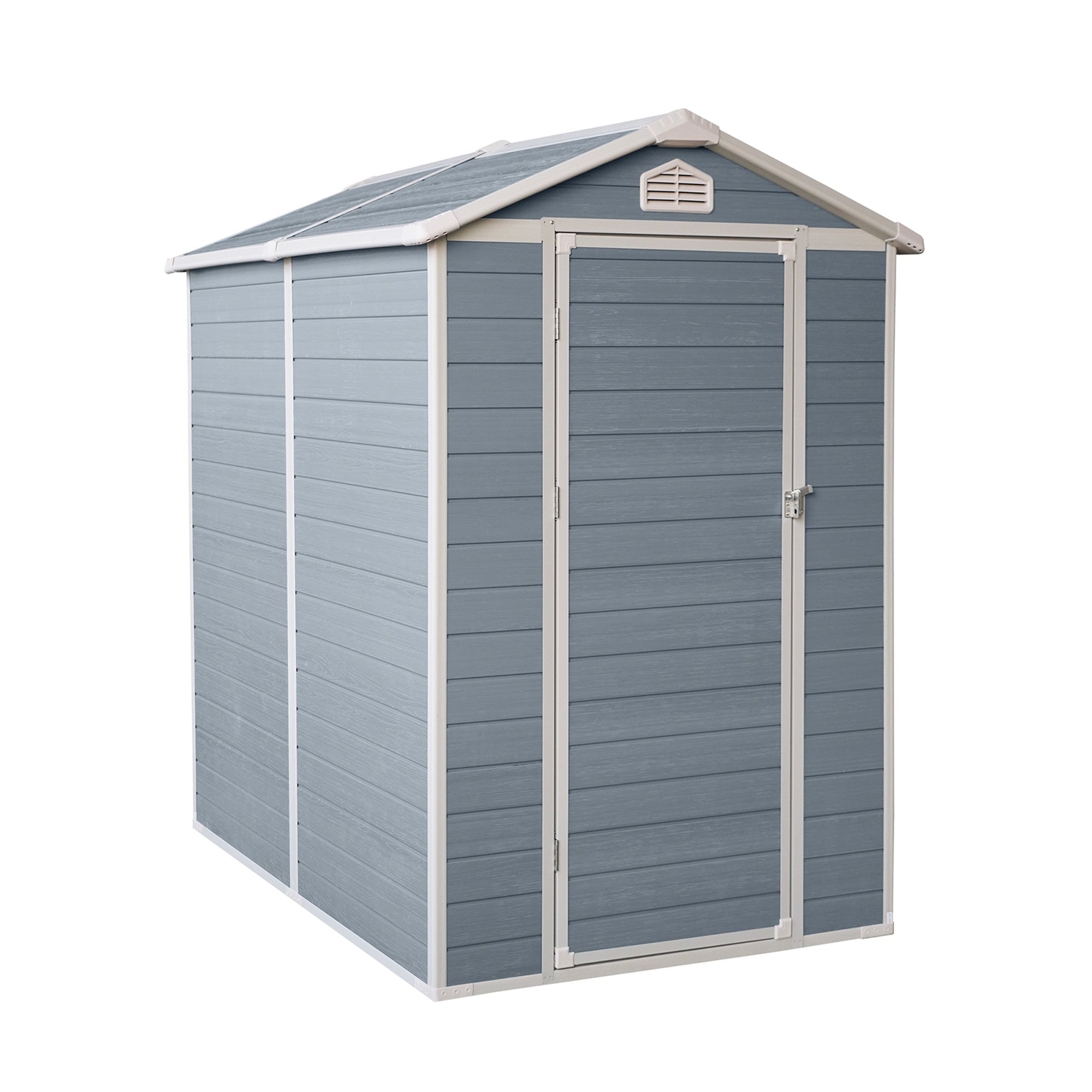 6 ft. x 4 ft. Resin Outdoor Storage Shed 24 sq. ft. in Grey with Kit-Perfect to Store Patio Furniture