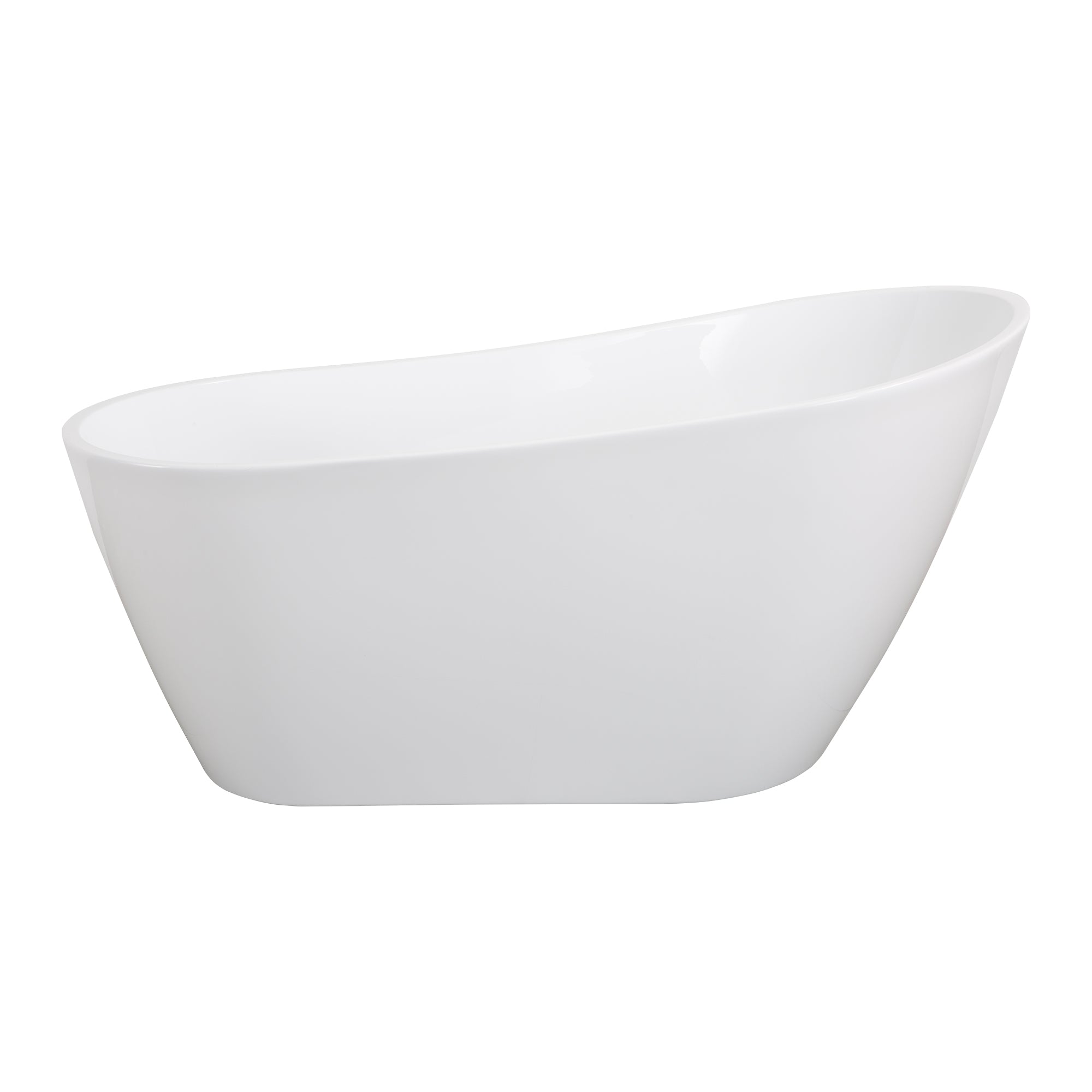 55"/59"/63" Acrylic Single Slipper Freestanding Soaking Bathtub in White