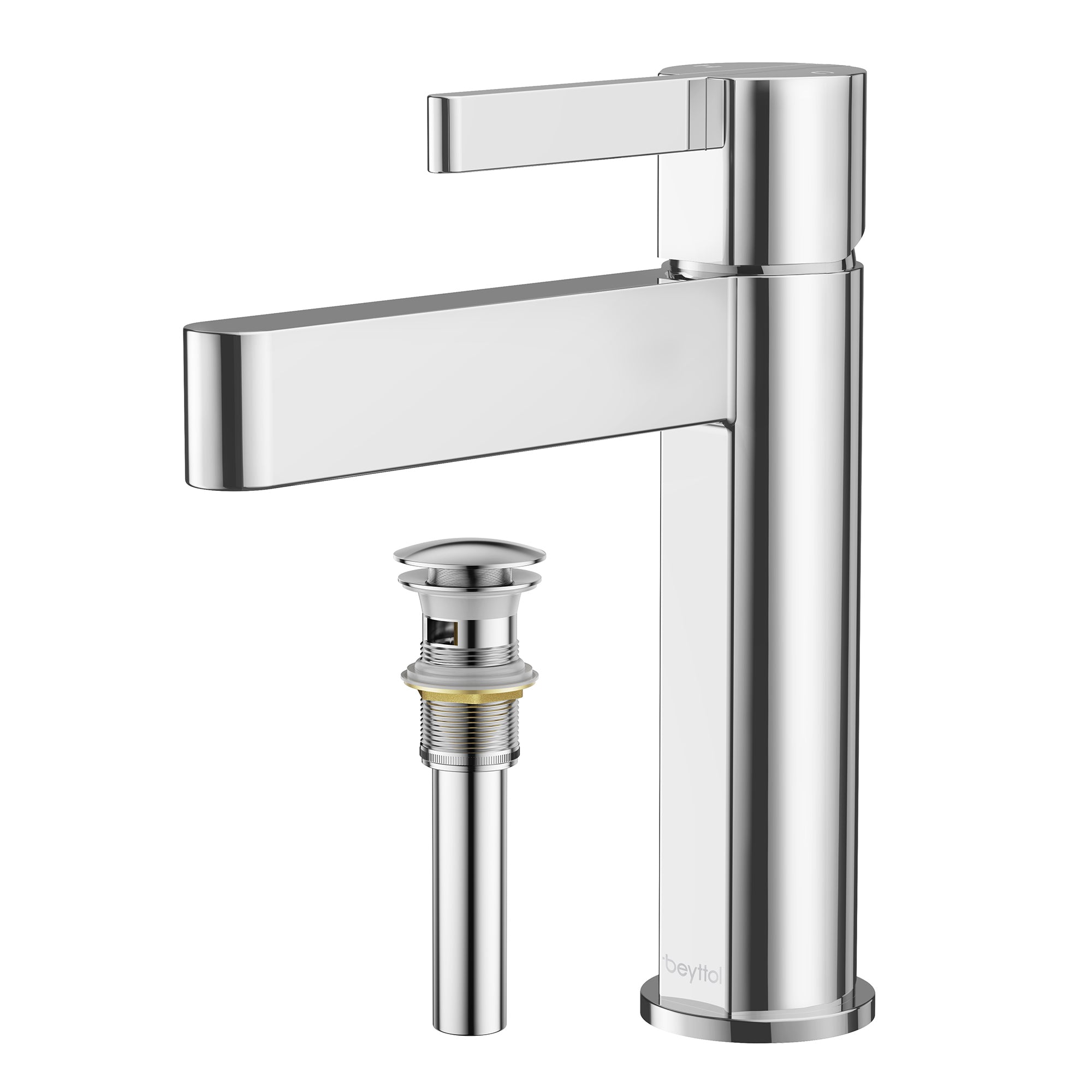 Single Handle Single Hole Brass Bathroom Faucet Set with Drainer