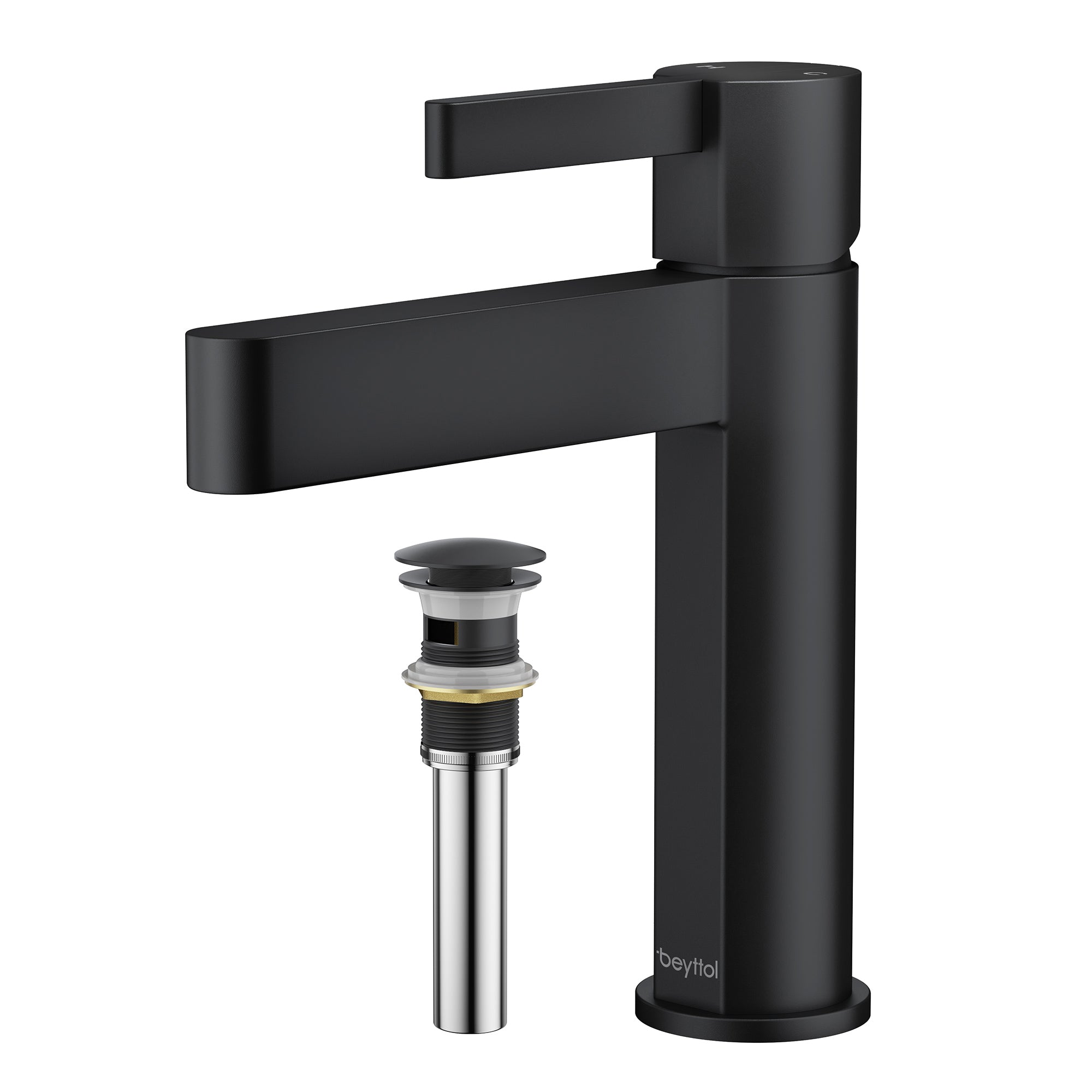 Single Handle Single Hole Brass Bathroom Faucet Set with Drainer