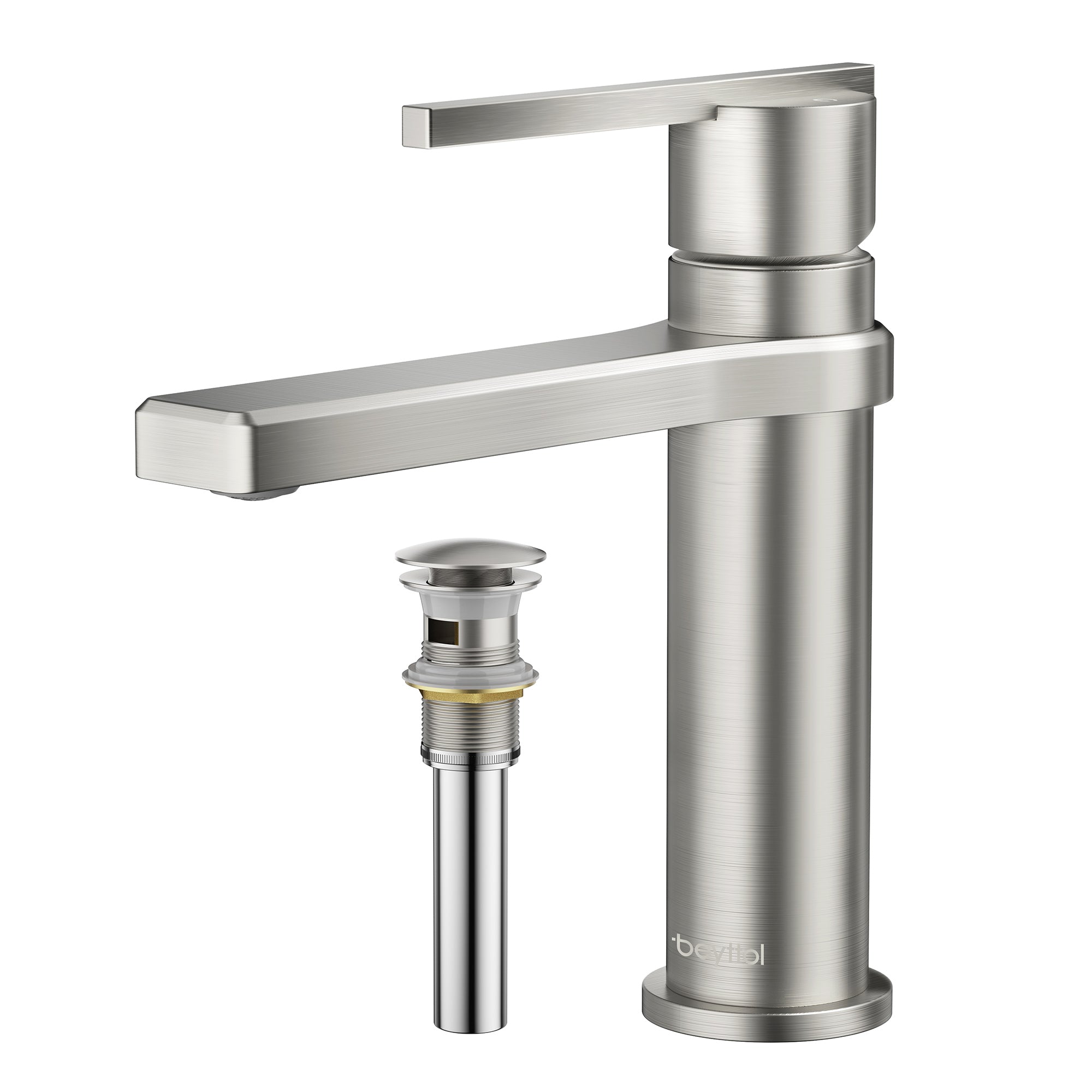 Single Handle Single Hole Brass Bathroom Faucet Set with Drainer