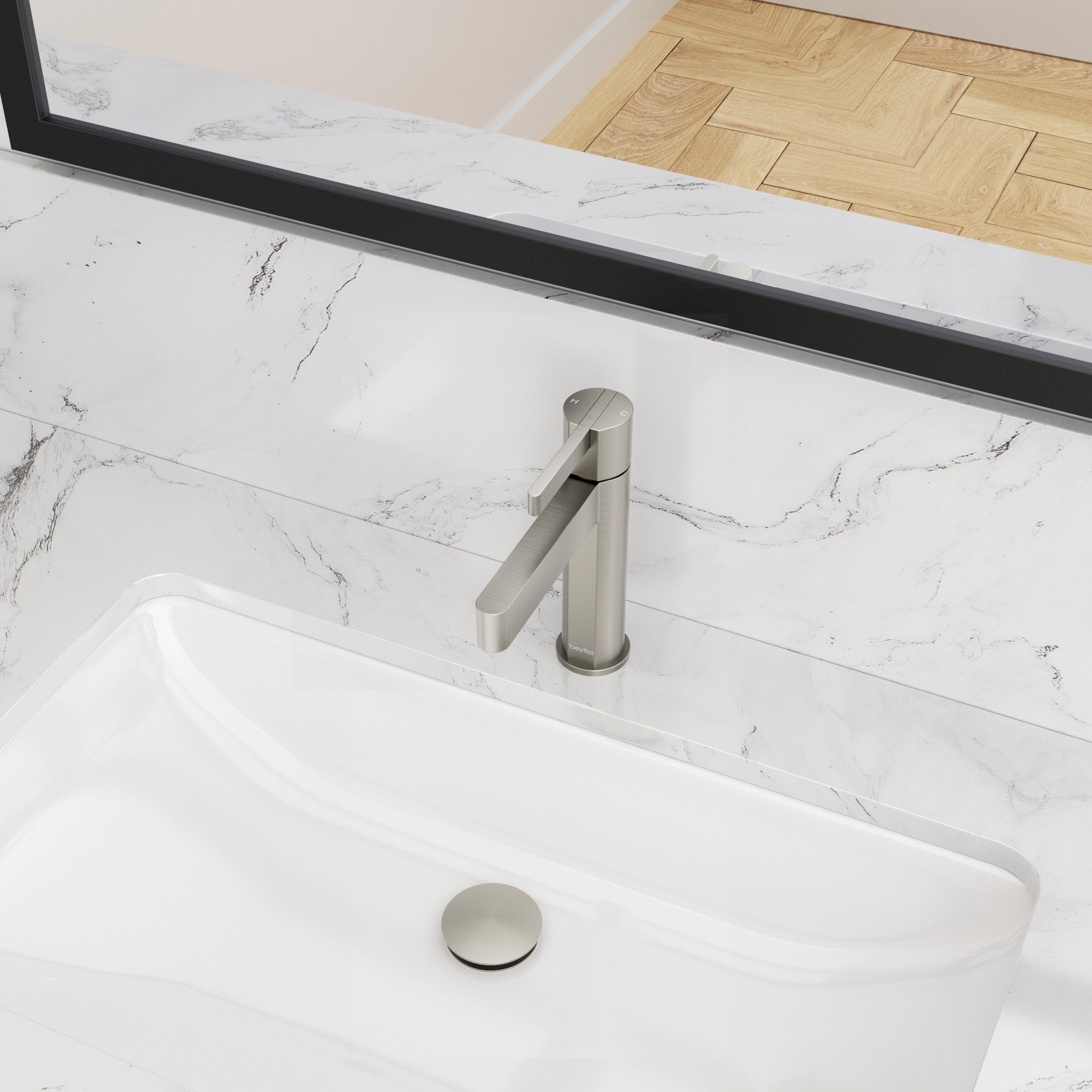 Single Handle Single Hole Brass Bathroom Faucet Set with Drainer