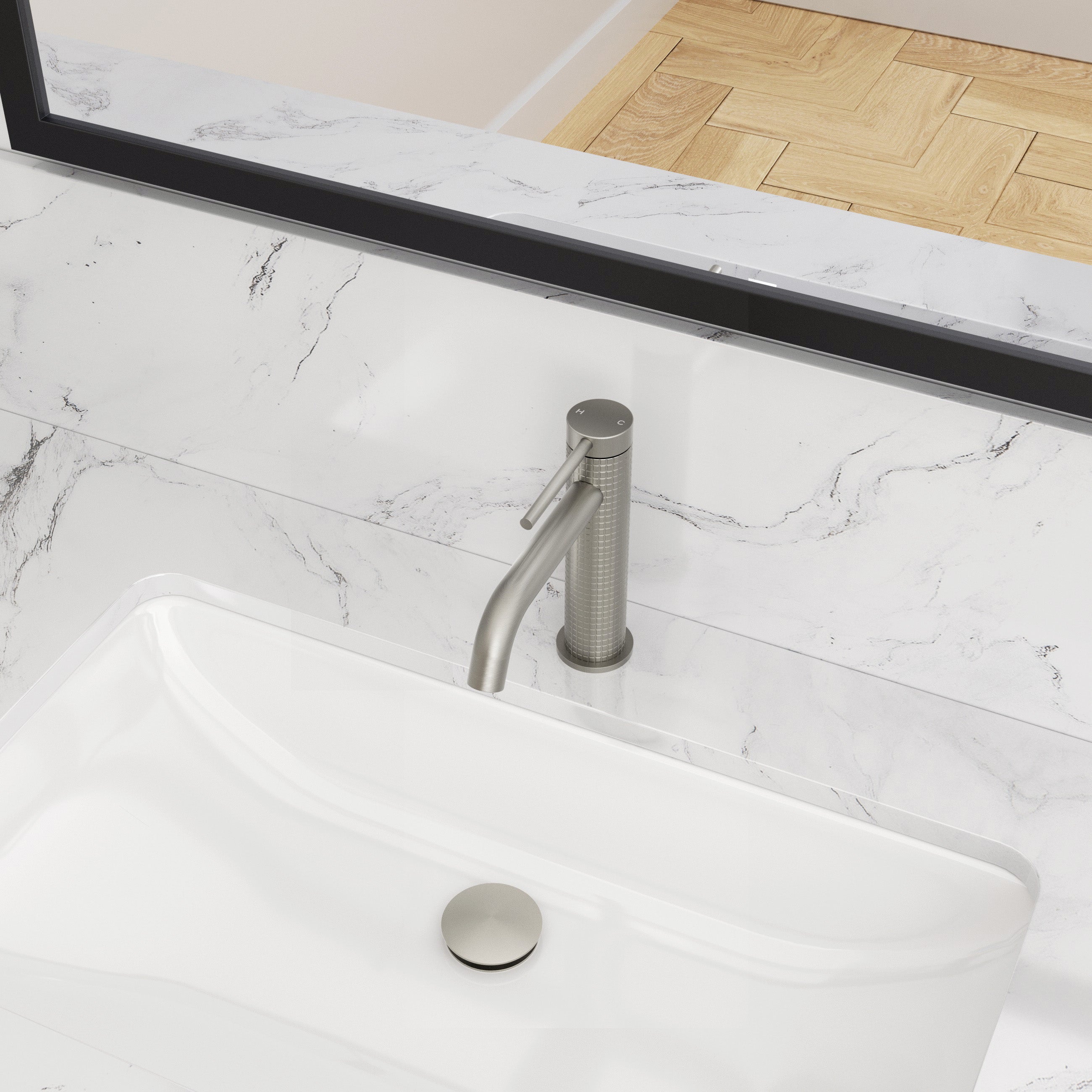 Single Handle Single Hole Brass Bathroom Faucet Set with Drainer