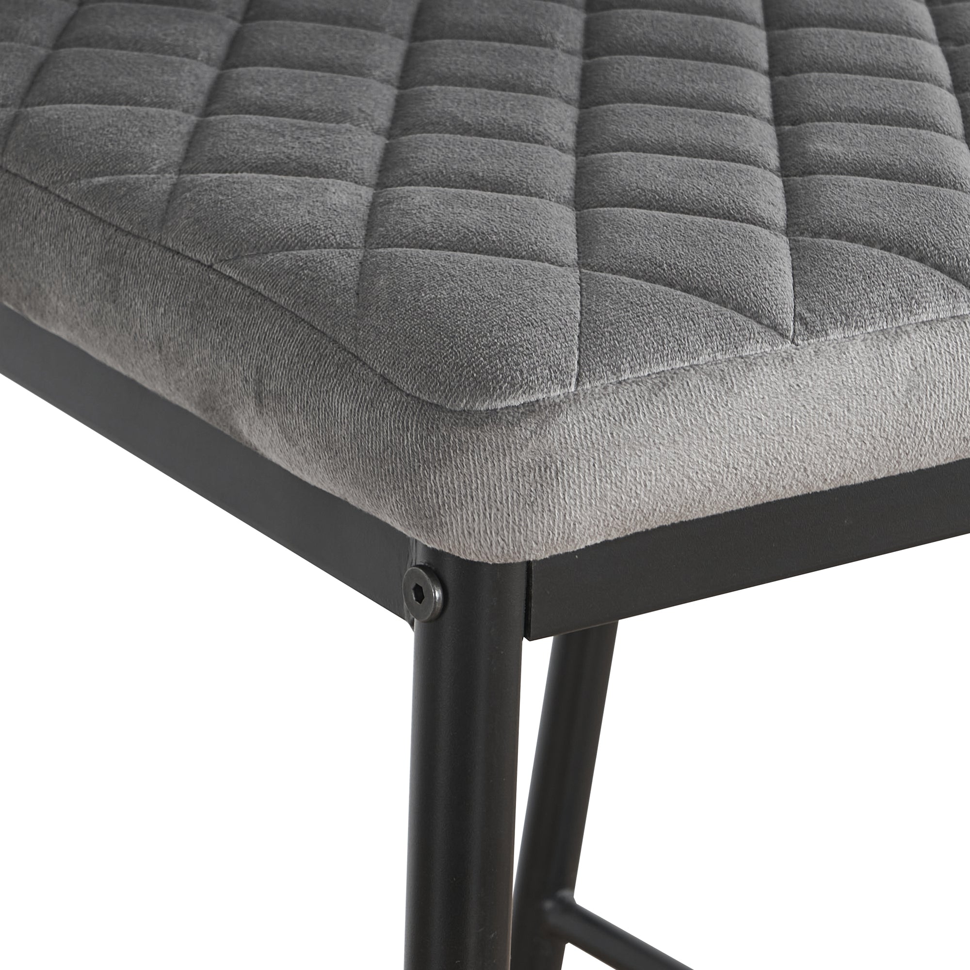 Stylish Flannel 2 Bar Chair with Metal Legs for Dining,Kitchen and Bar