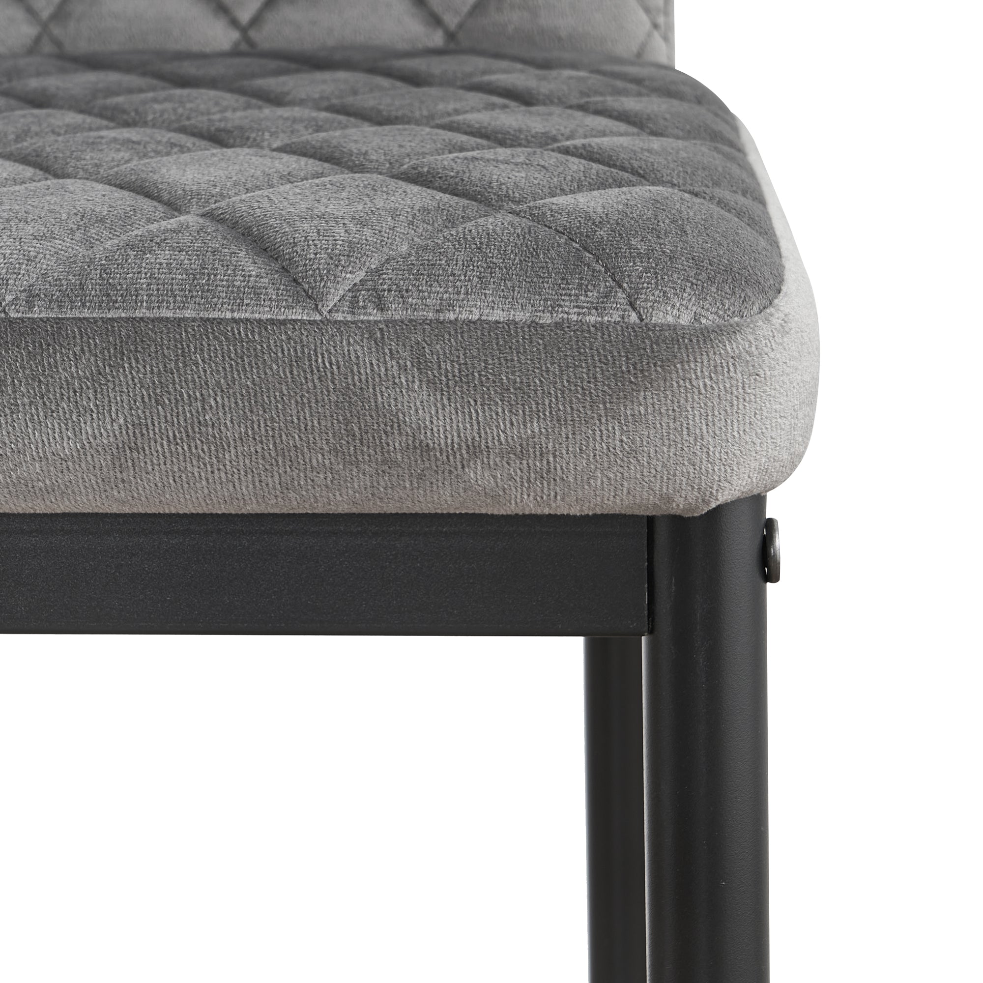 Stylish Flannel 2 Bar Chair with Metal Legs for Dining,Kitchen and Bar