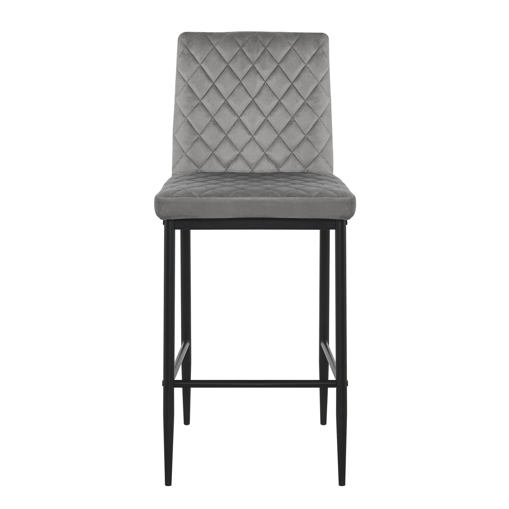 Stylish Flannel 2 Bar Chair with Metal Legs for Dining,Kitchen and Bar