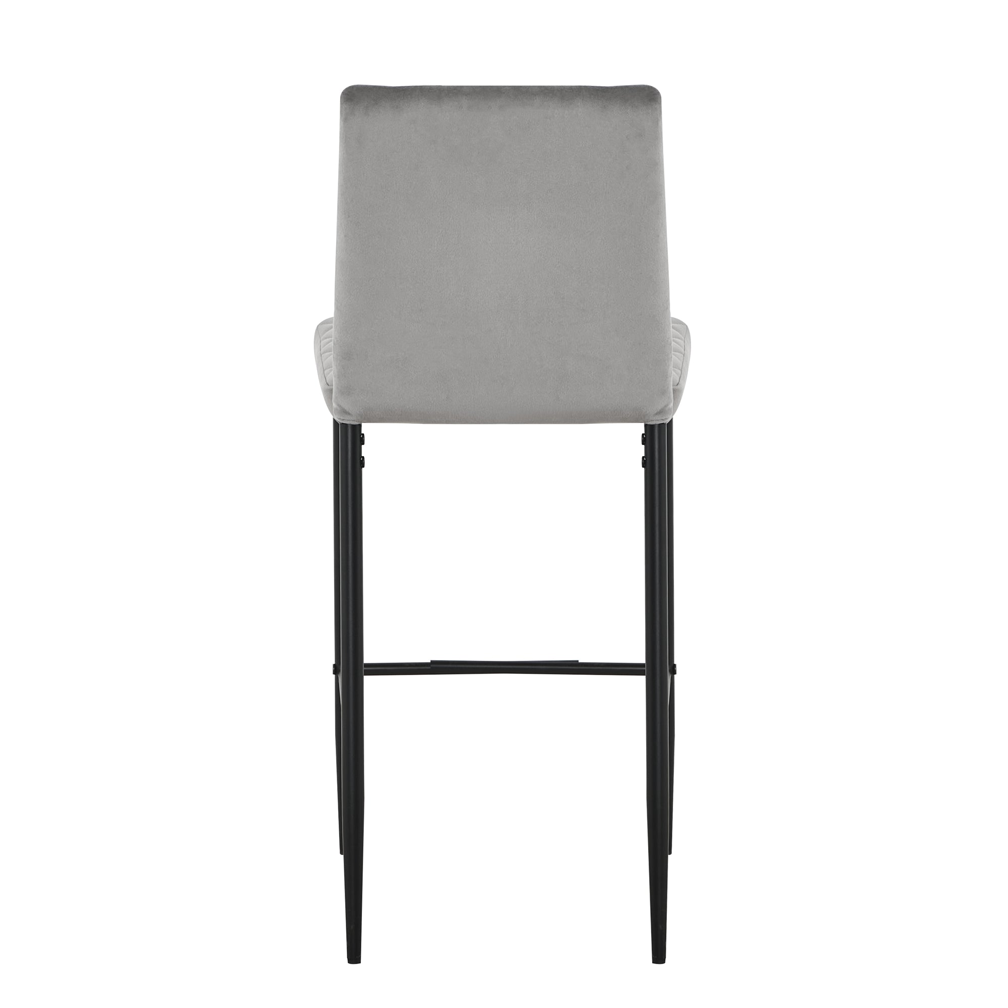 Stylish Flannel 2 Bar Chair with Metal Legs for Dining,Kitchen and Bar