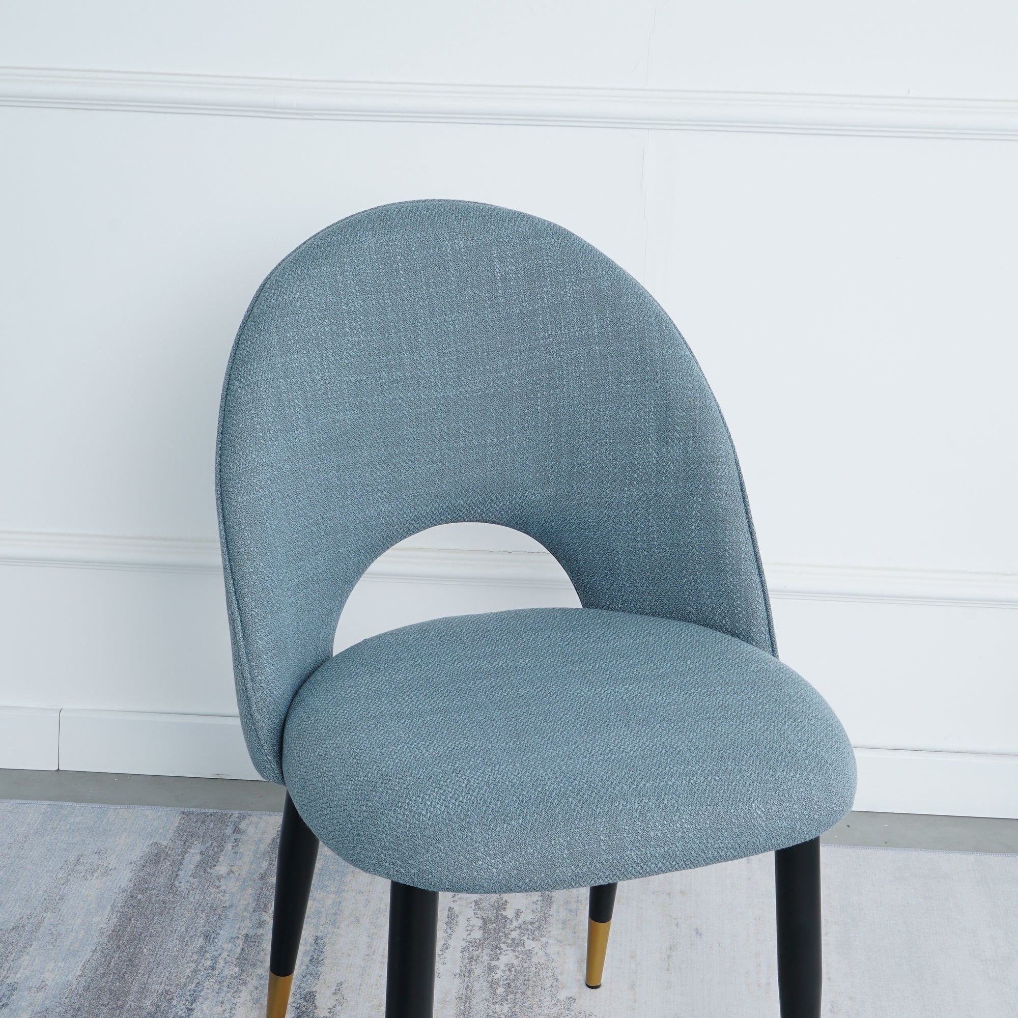 2-set Nordic Style Meta Dining Chairs with Metal Legs