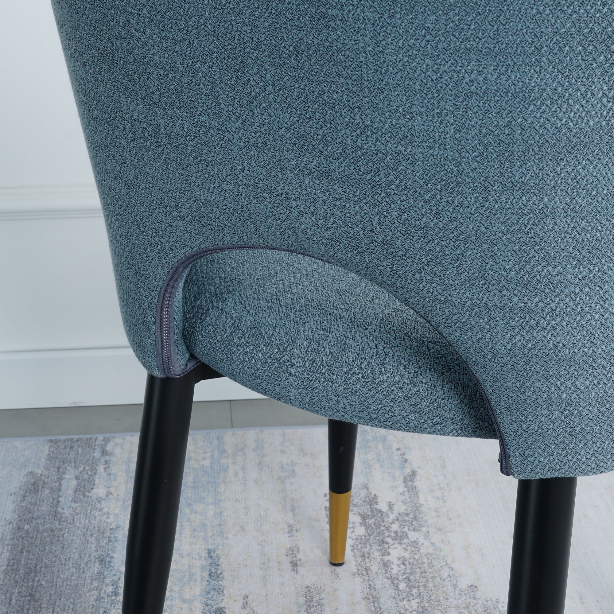 2-set Nordic Style Meta Dining Chairs with Metal Legs