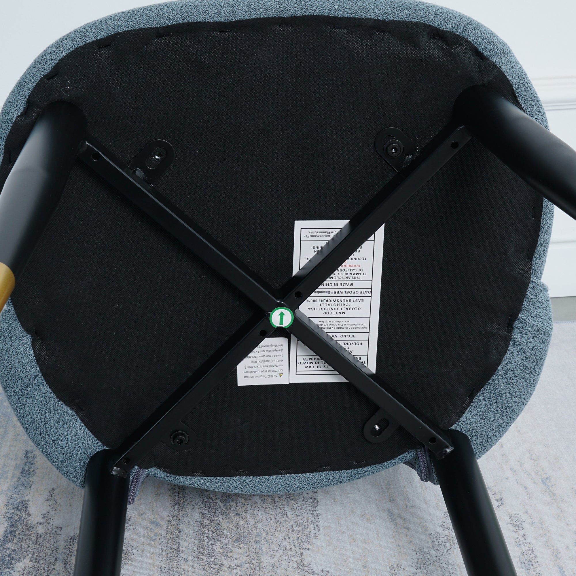 2-set Nordic Style Meta Dining Chairs with Metal Legs
