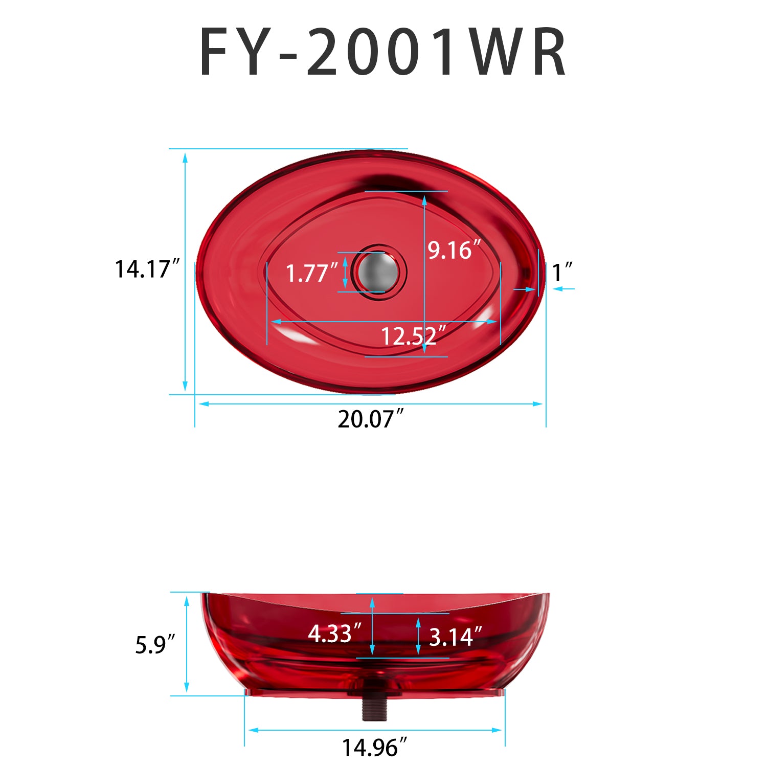 Wine Red Resin Undermount Bathroom sink