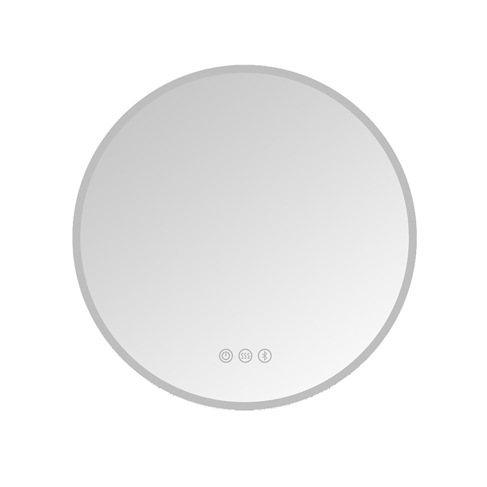 Round Frameless Anti-Fog Multi-functional Wall-Mount LED Bathroom Vanity Mirror