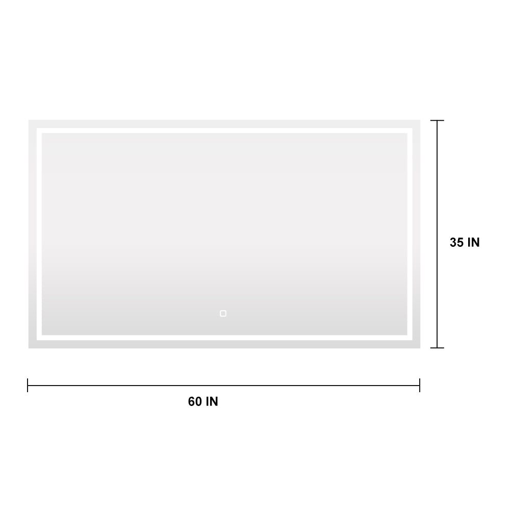 3015-3560 Rectangular Frameless Anti-Fog Multi-functional Wall-Mount LED Bathroom Vanity Mirror