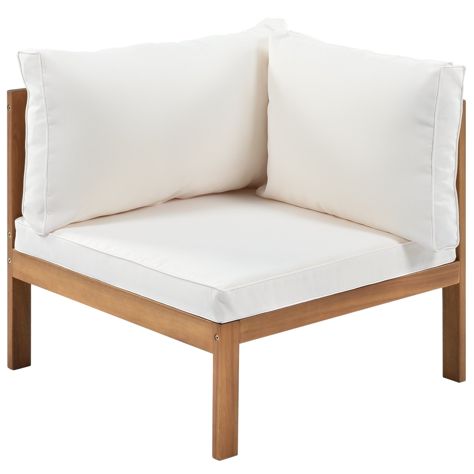 4-piece Outdoor Solid Wood  Symmetrical Patio Sofa Set with Table and Cushions