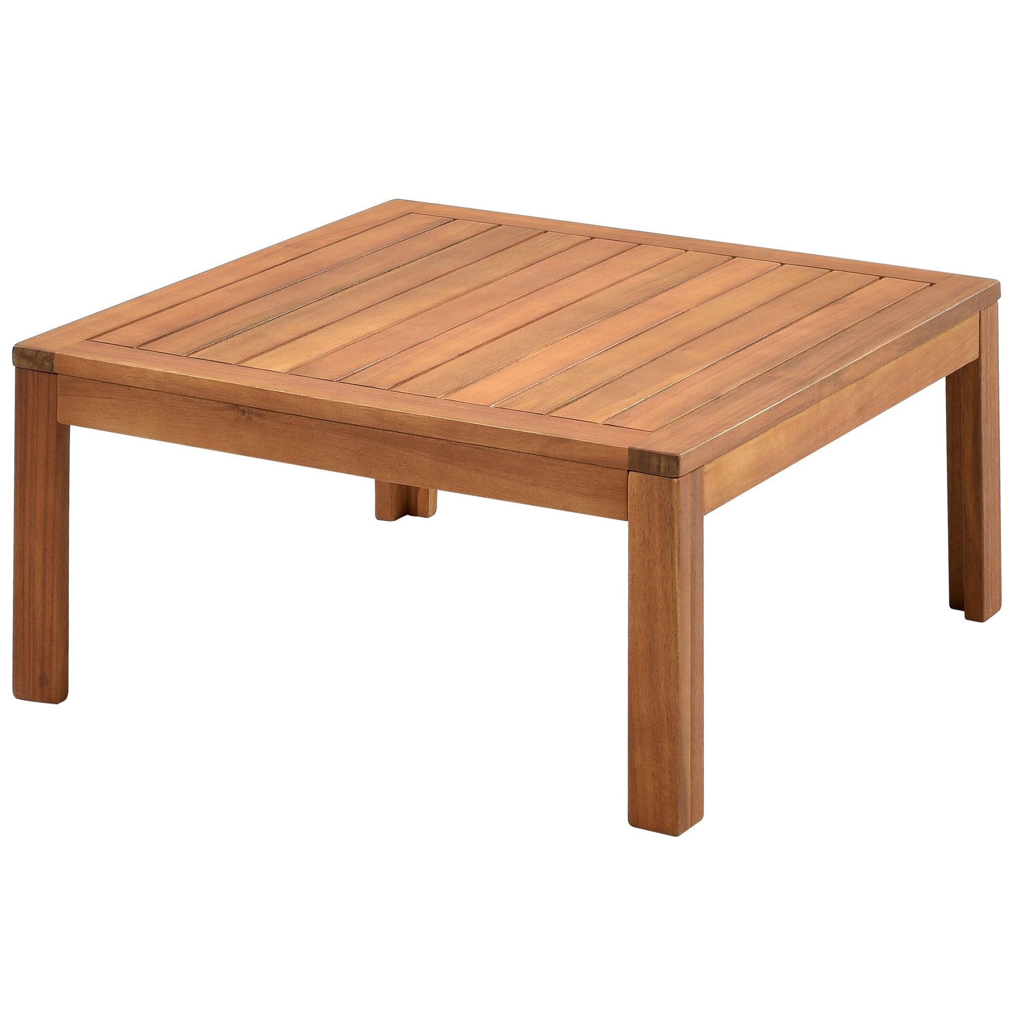 4-piece Outdoor Solid Wood  Symmetrical Patio Sofa Set with Table and Cushions