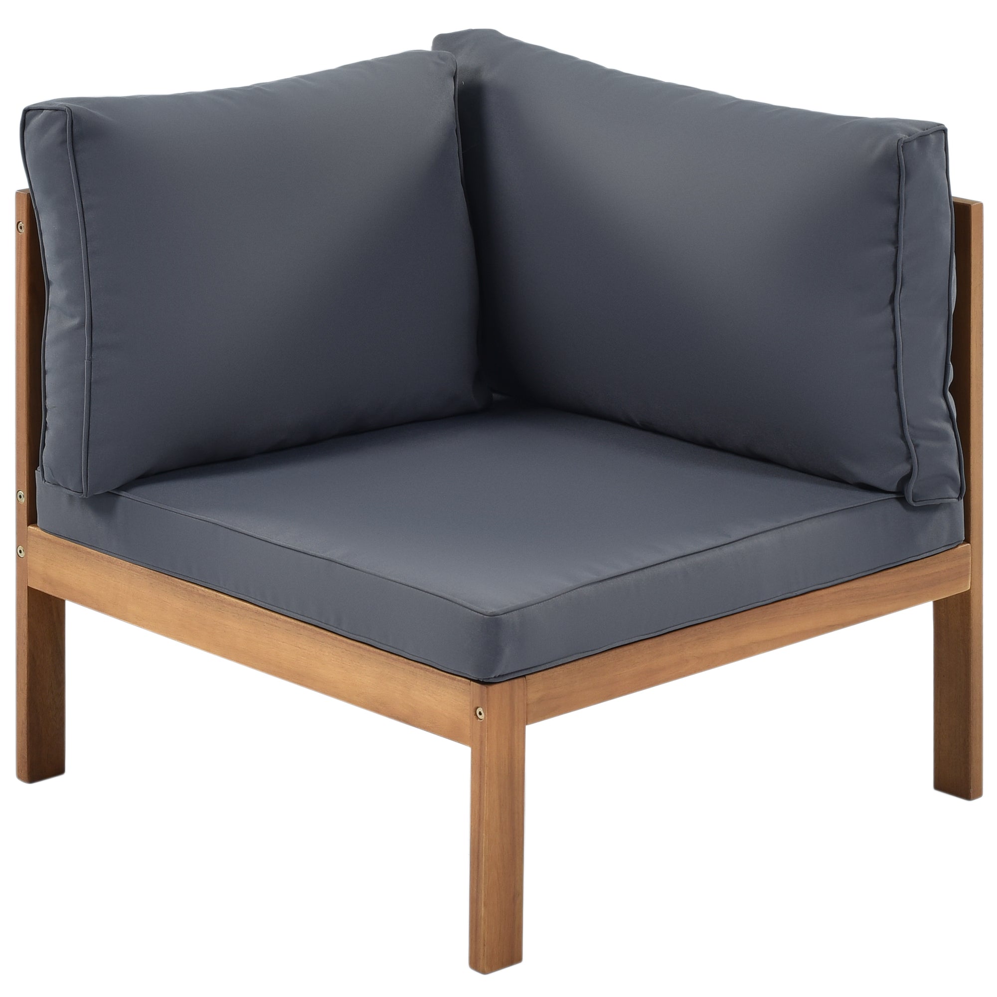 4-piece Outdoor Solid Wood  Symmetrical Patio Sofa Set with Table and Cushions