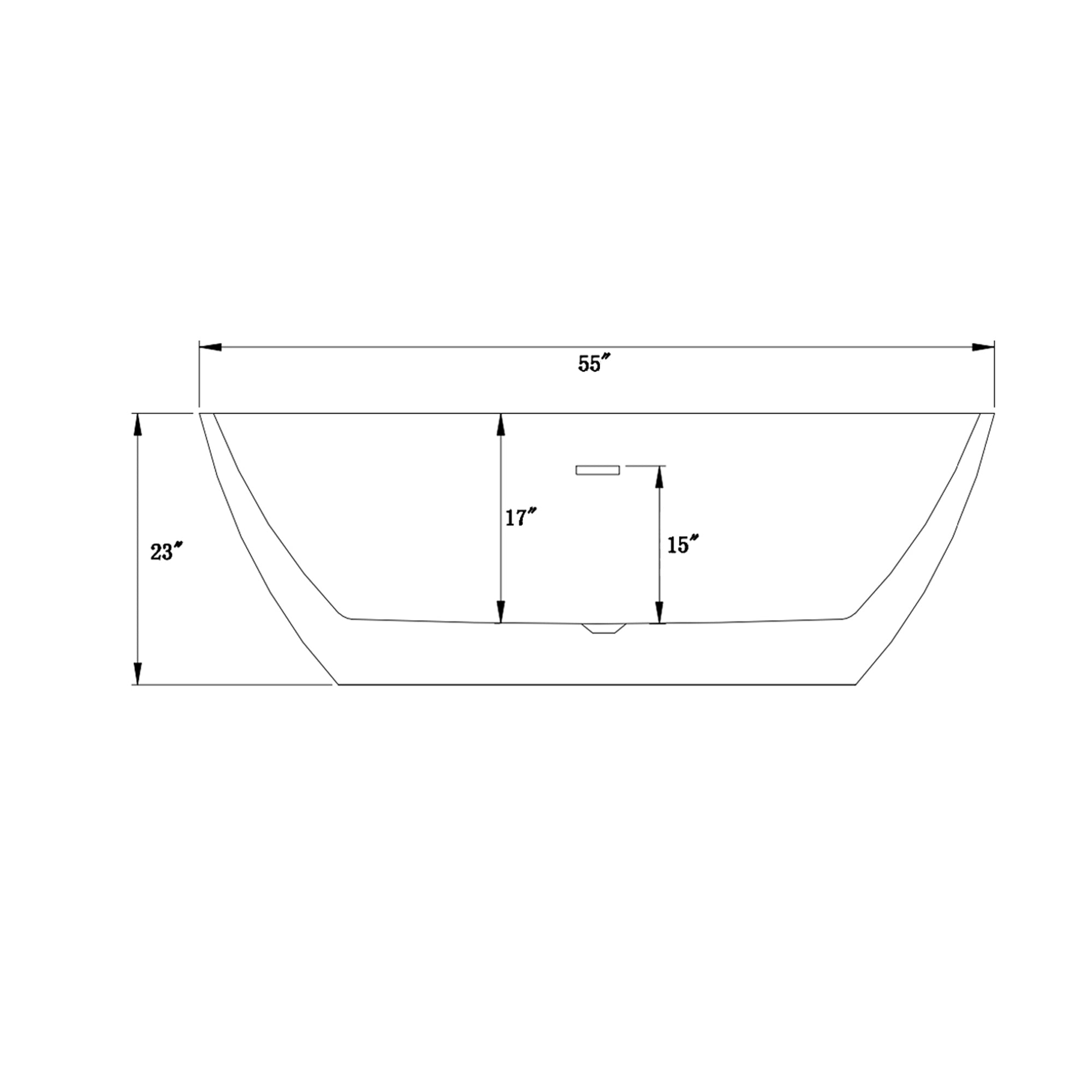 55"/59"/63"/67" Acrylic Freestanding Soaking Bathtub with Drain