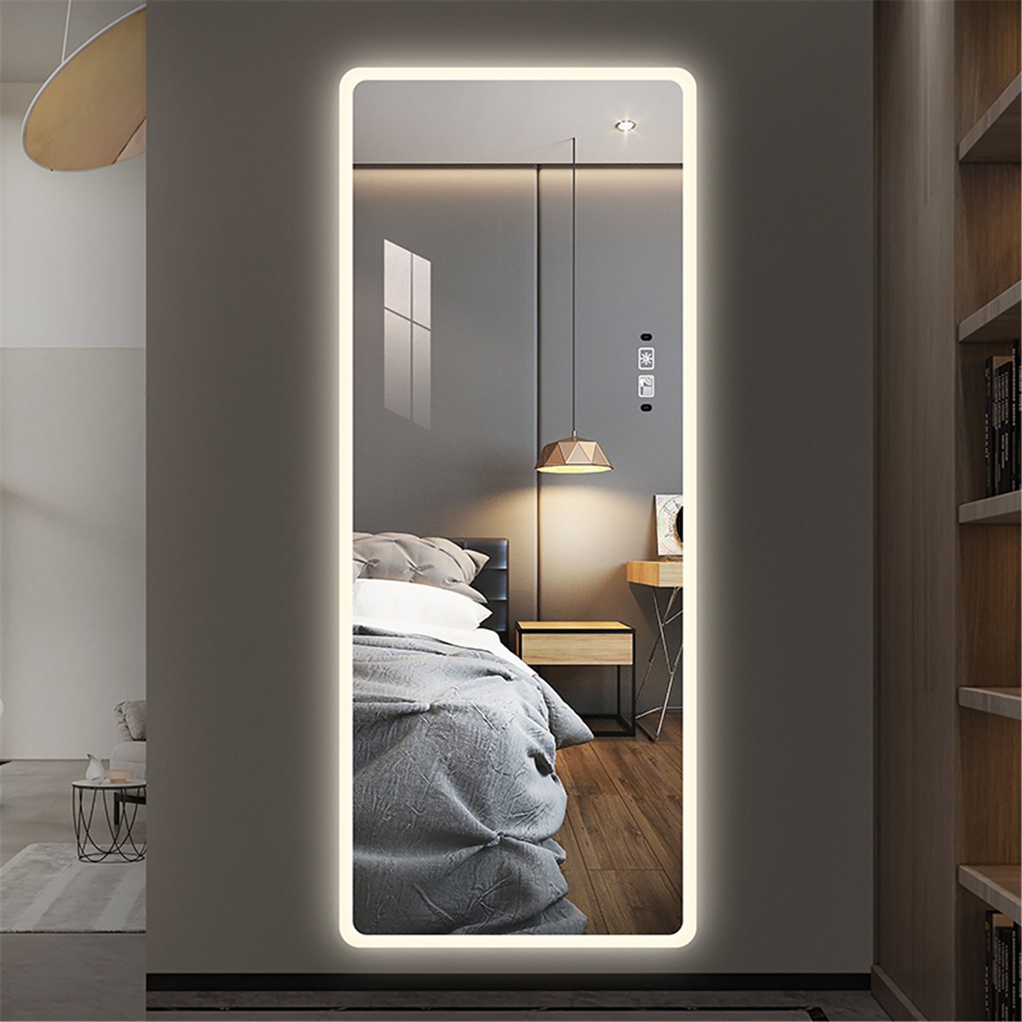 22 Inches Rectangular Frameless Wall Mounted LED Full Length Mirror