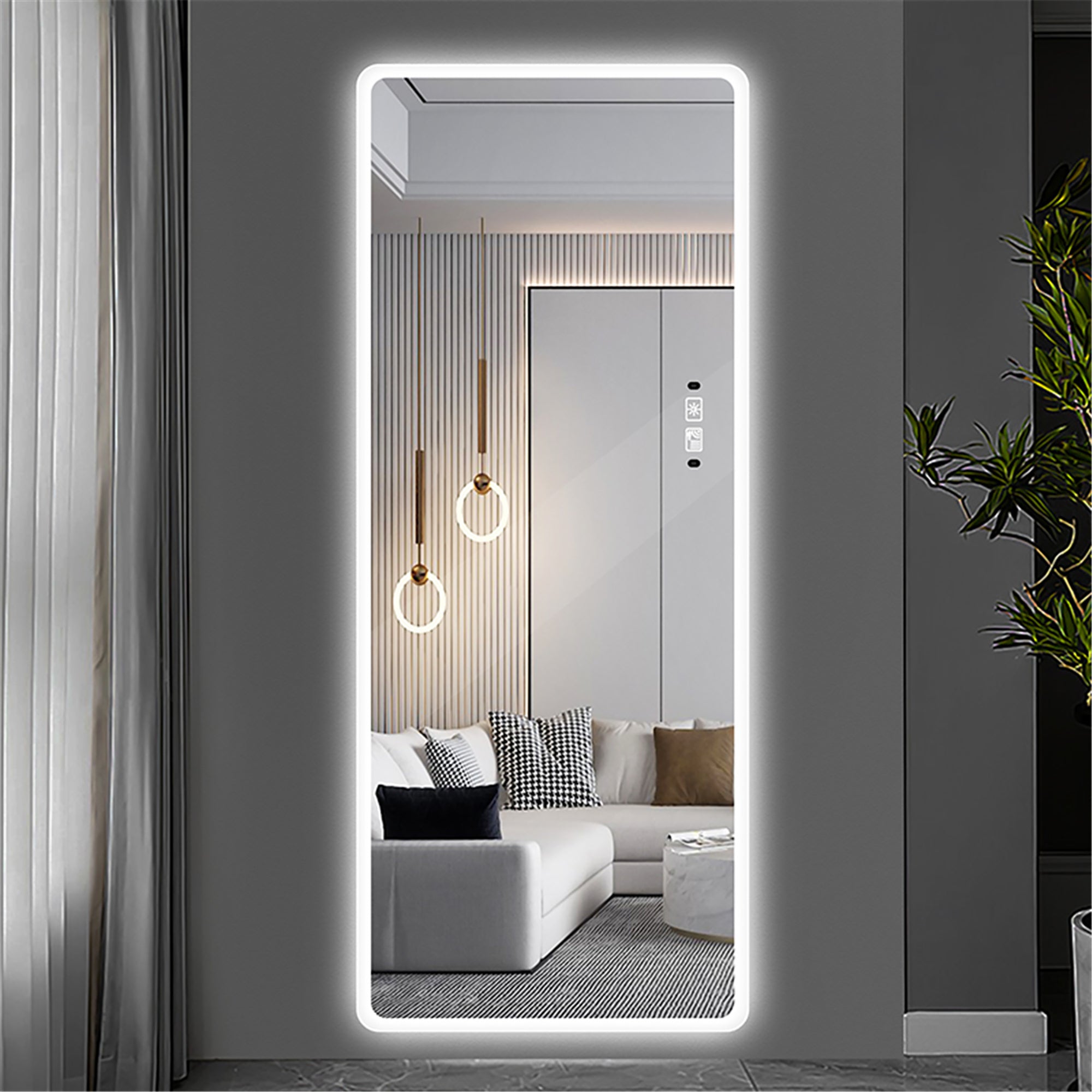 22 Inches Rectangular Frameless Wall Mounted LED Full Length Mirror