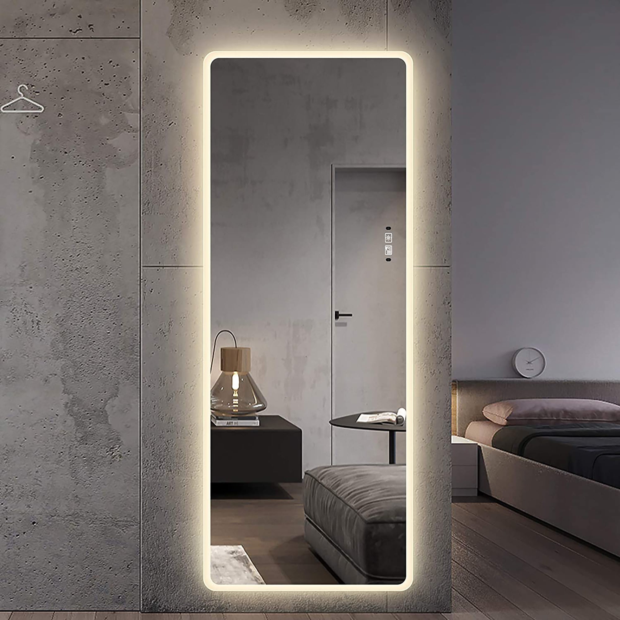 22 Inches Rectangular Frameless Wall Mounted LED Full Length Mirror