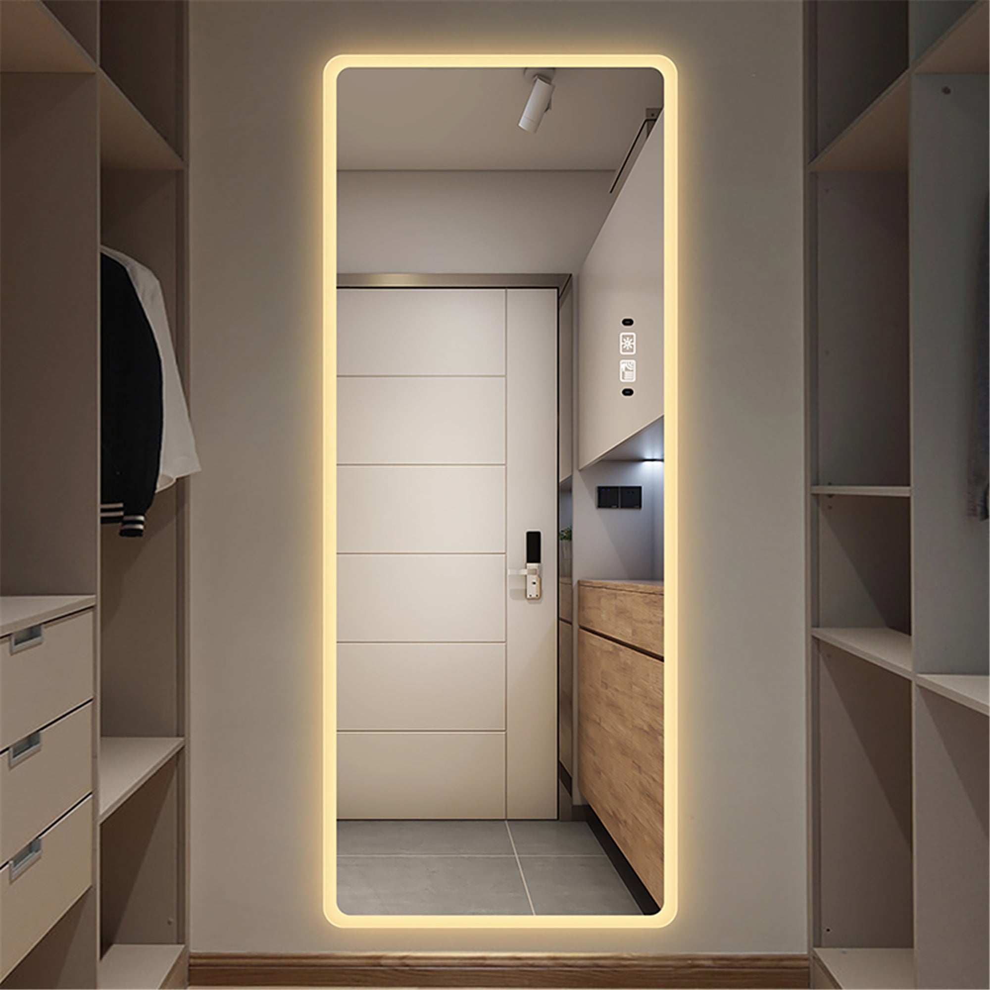22 Inches Rectangular Frameless Wall Mounted LED Full Length Mirror