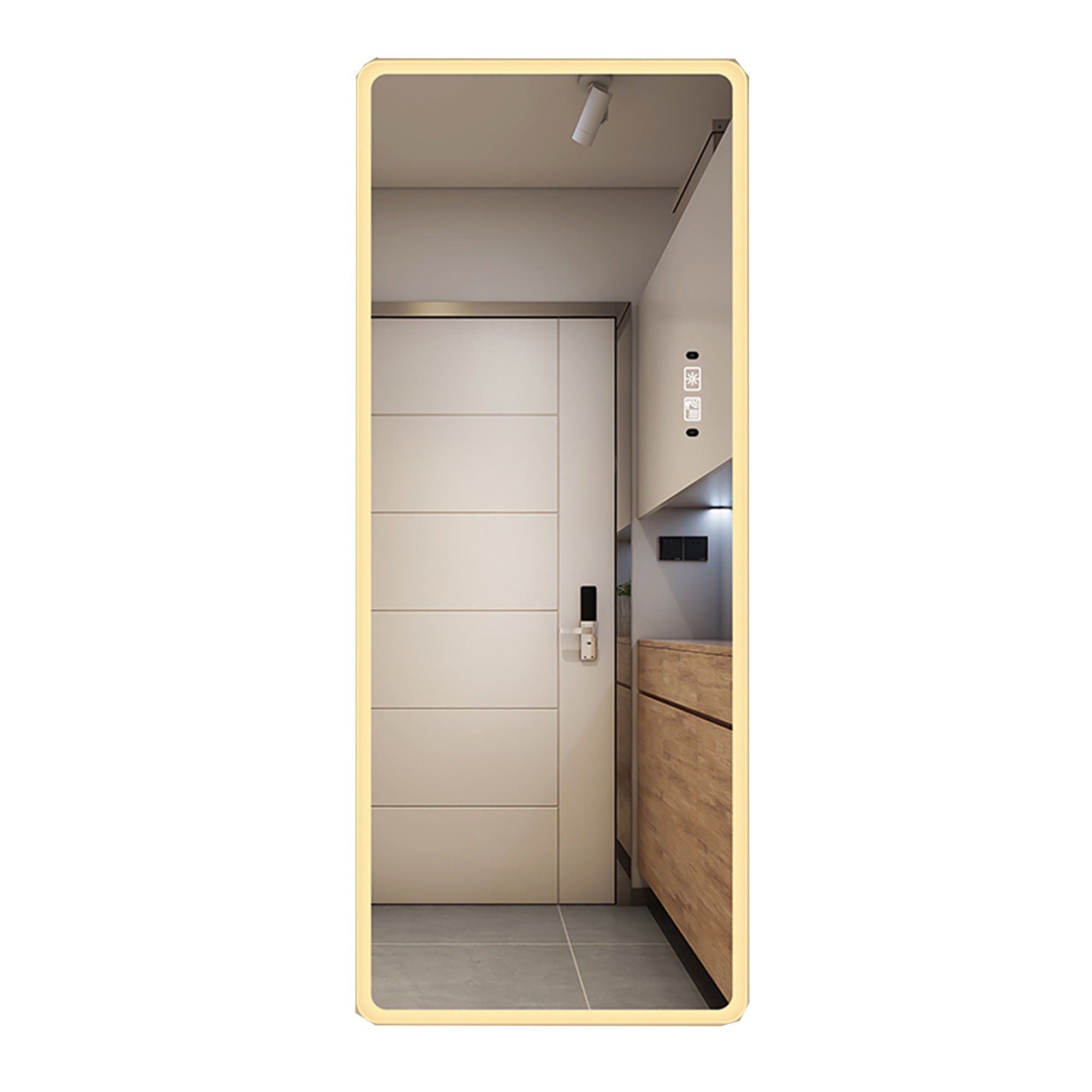 22 Inches Rectangular Frameless Wall Mounted LED Full Length Mirror