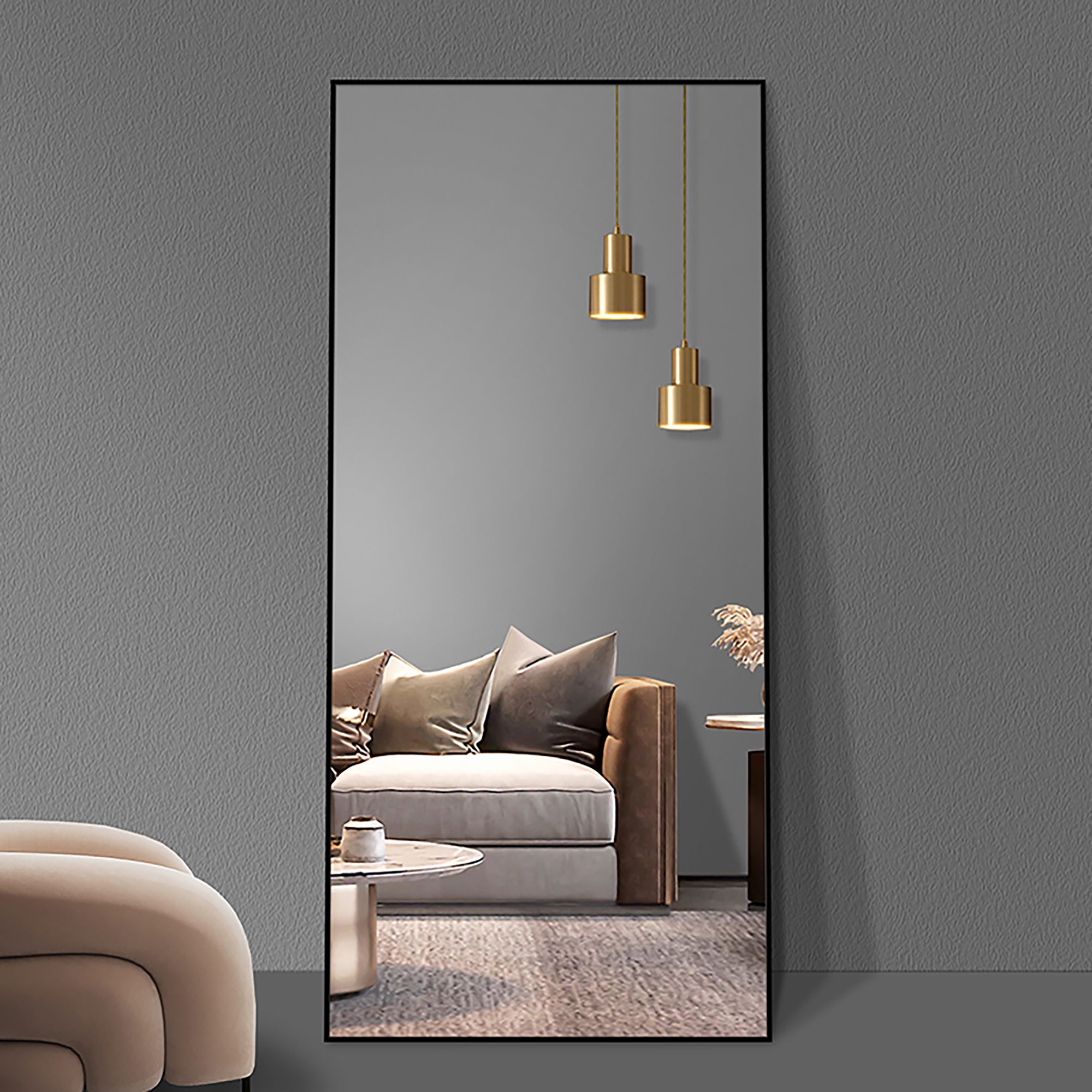 24 Inches Rectangular Framed Freestanding Full Length Mirror