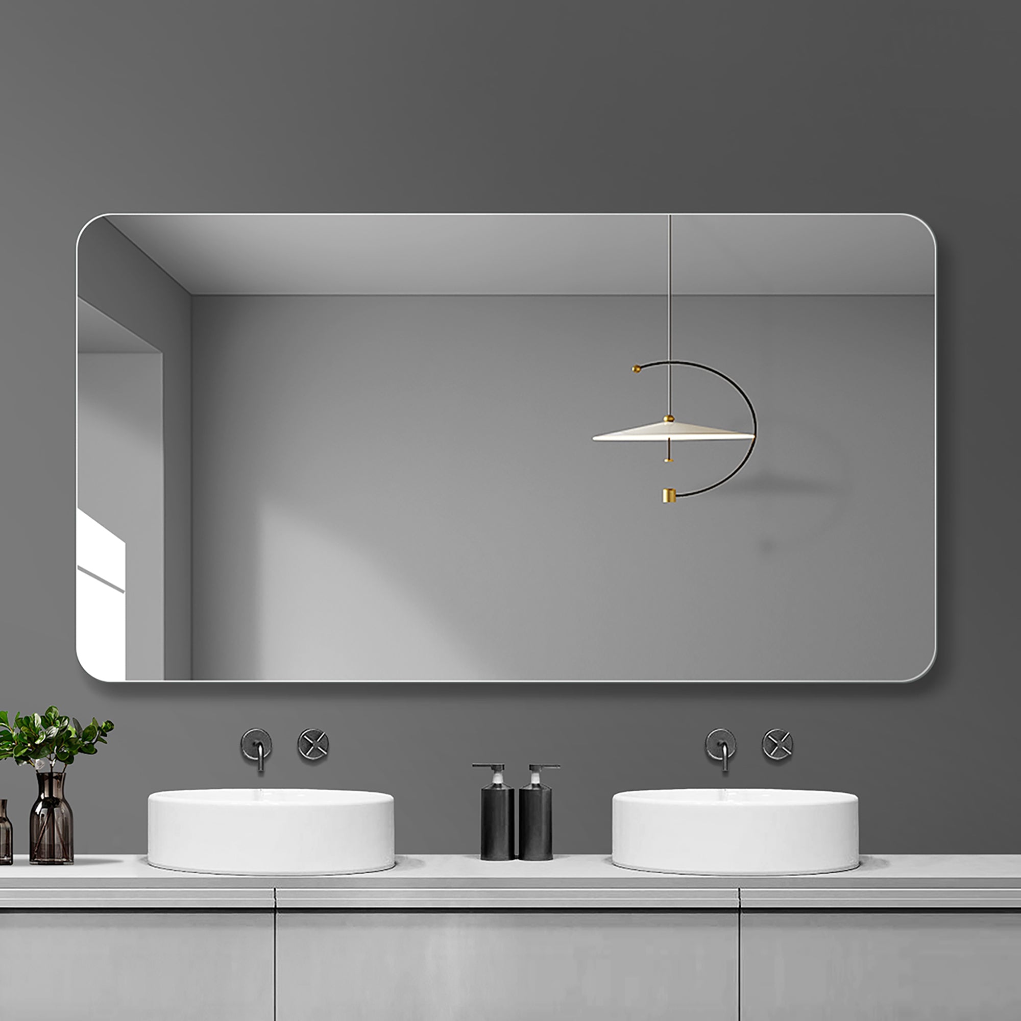 39 inches Rectangular Frameless Wall Mounted Bathroom Vanity Mirror