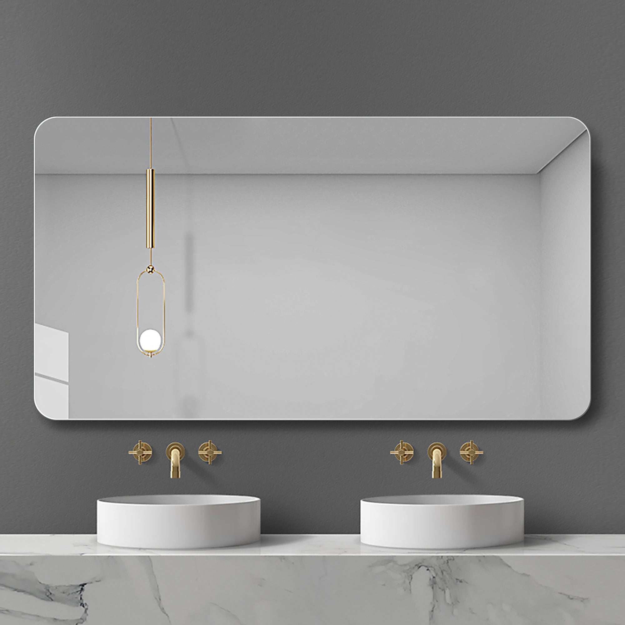 39 inches Rectangular Frameless Wall Mounted Bathroom Vanity Mirror