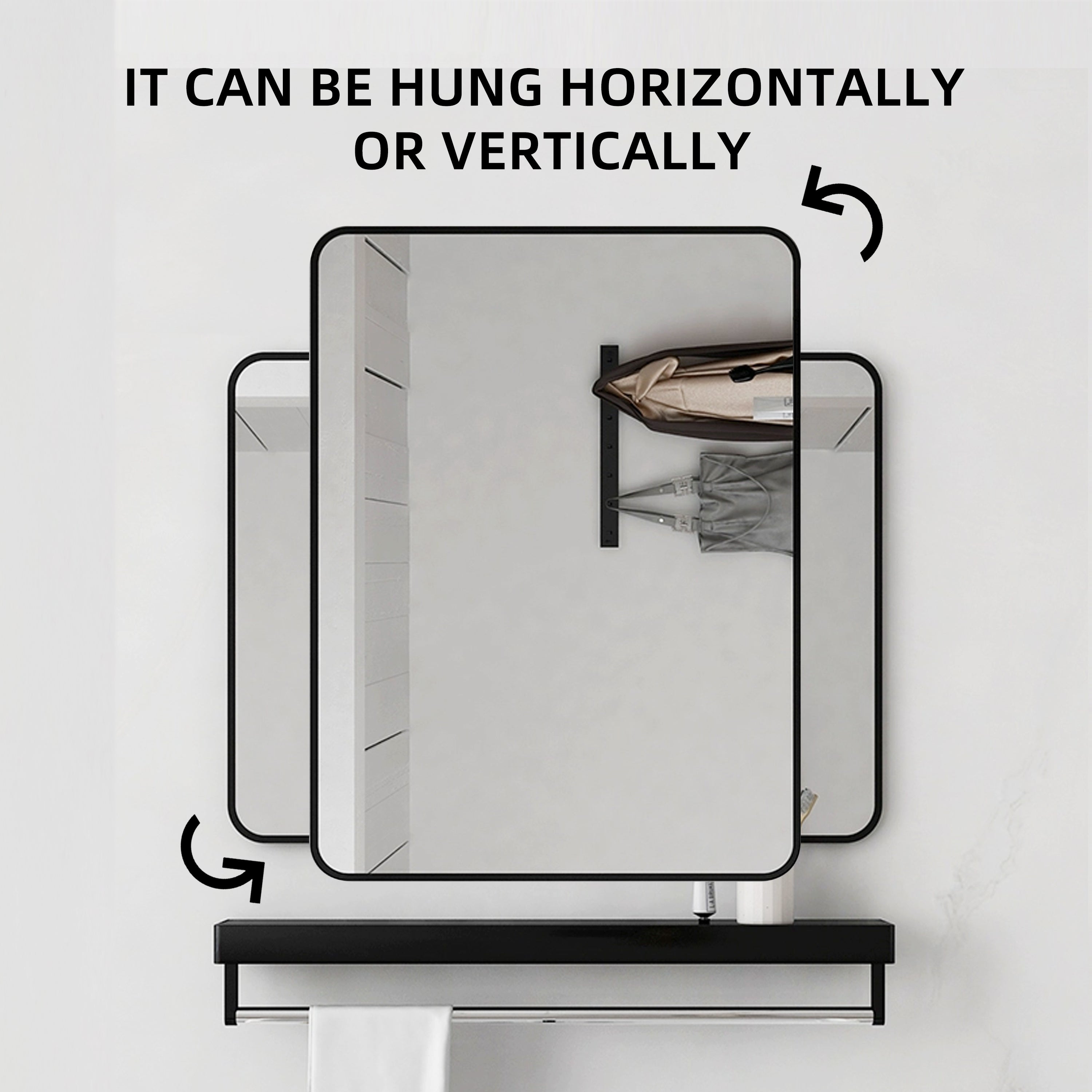 20 in./ 24 in. Rectangular Framed Wall Mounted Bathroom Mirror