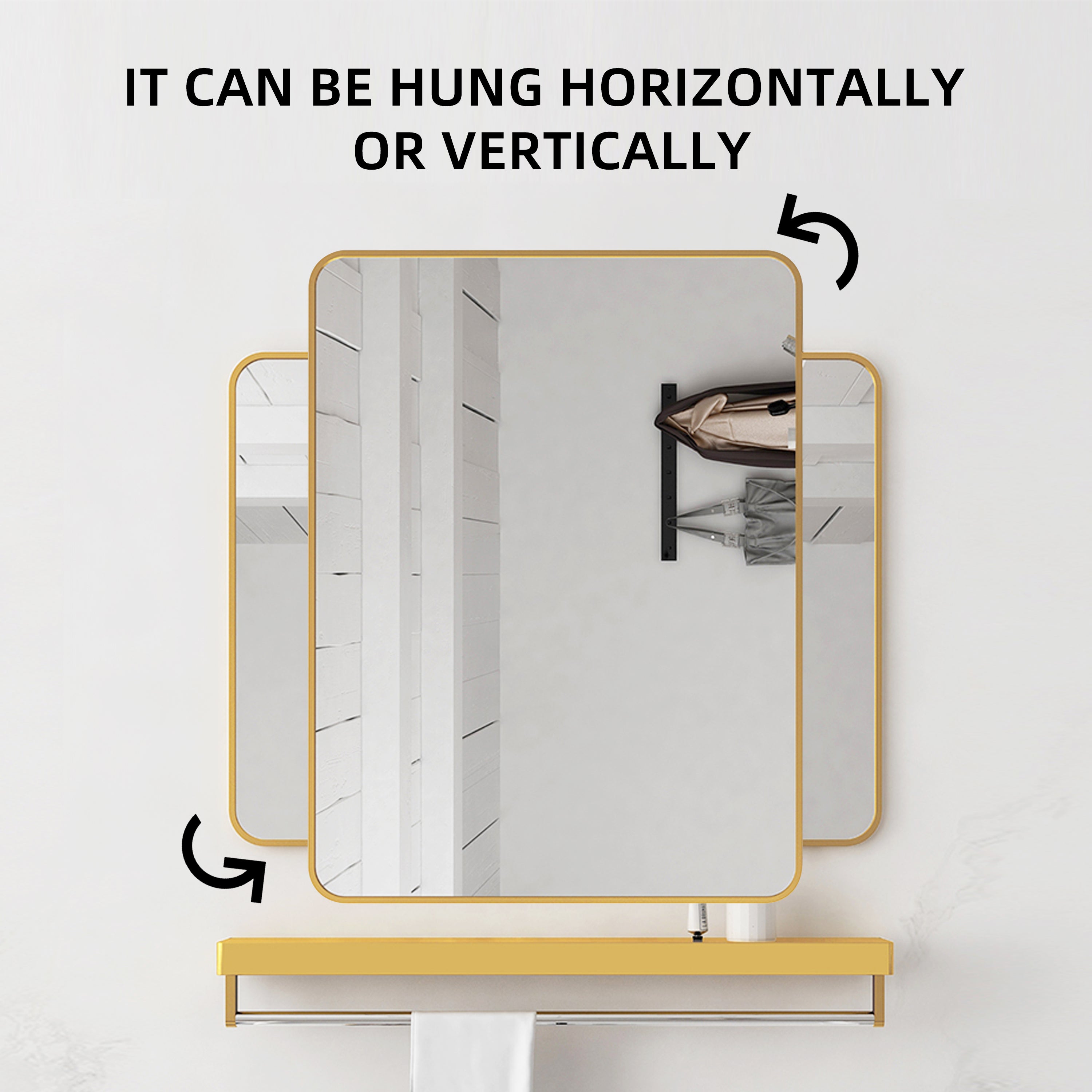 20 in./ 24 in. Rectangular Framed Wall Mounted Bathroom Mirror