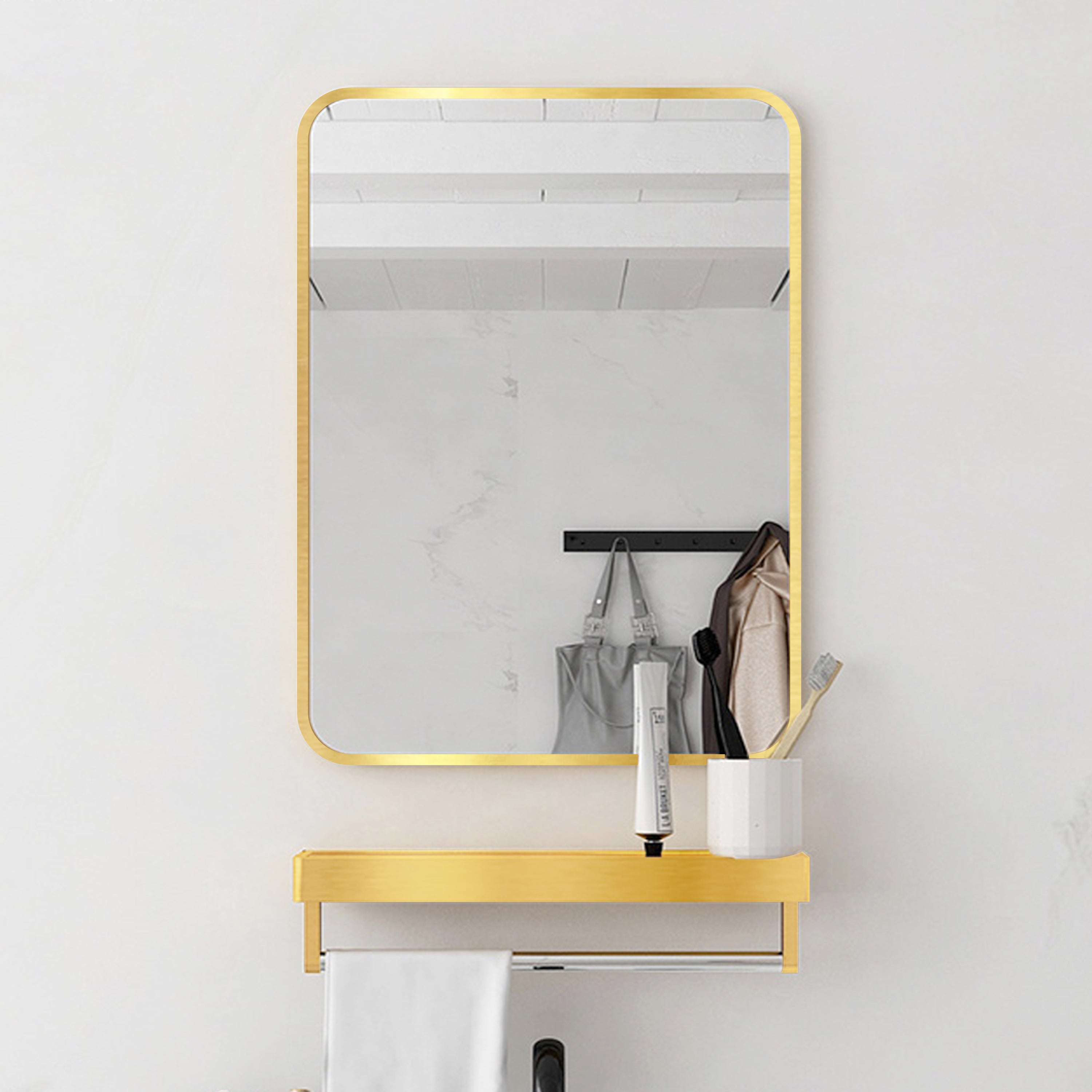 20 in./ 24 in. Rectangular Framed Wall Mounted Bathroom Mirror