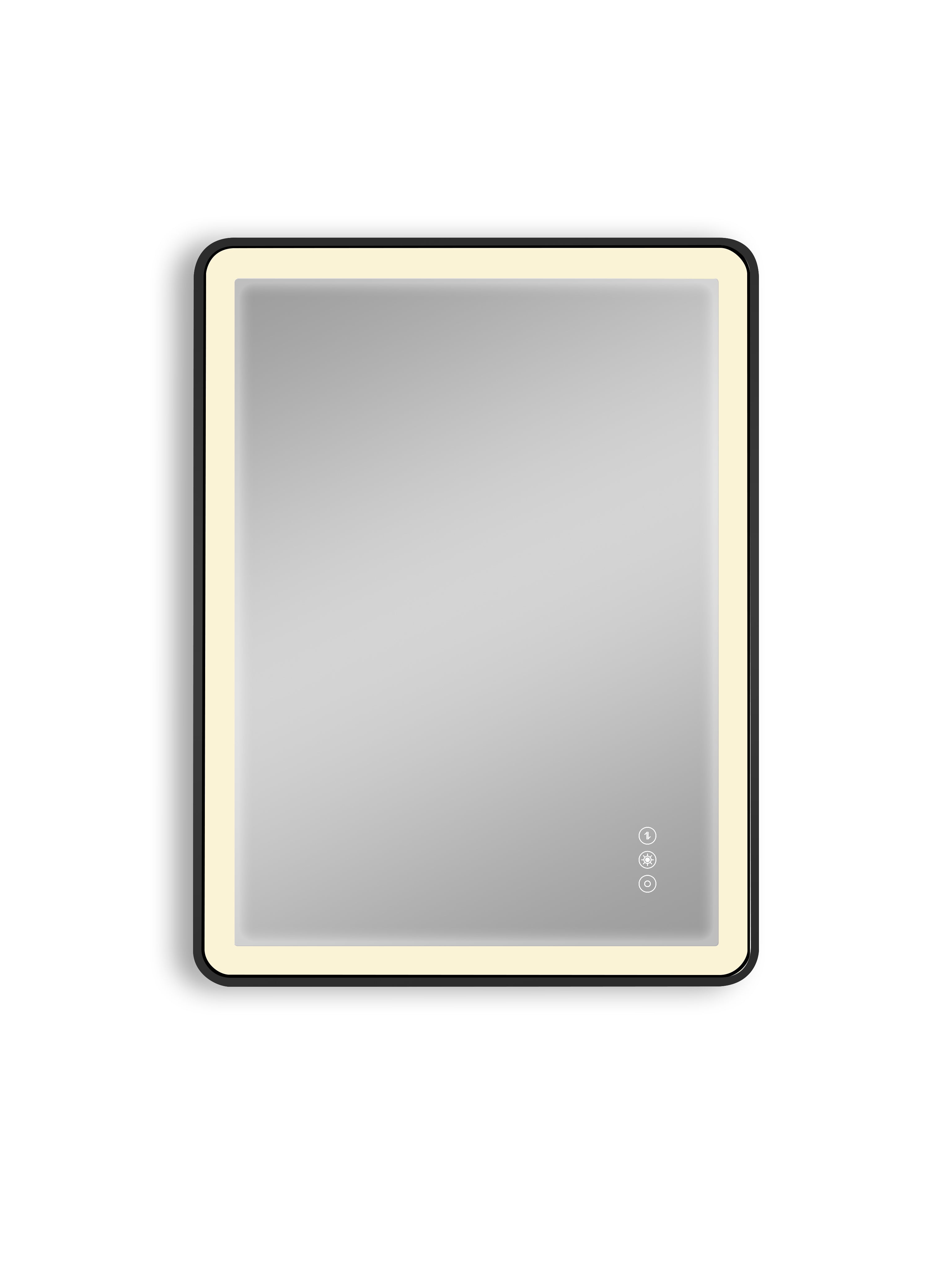 24" x 32" Black Framed Copper-free Touch Switch Anti-Fog Dimmable LED Bathroom Vanity Mirror