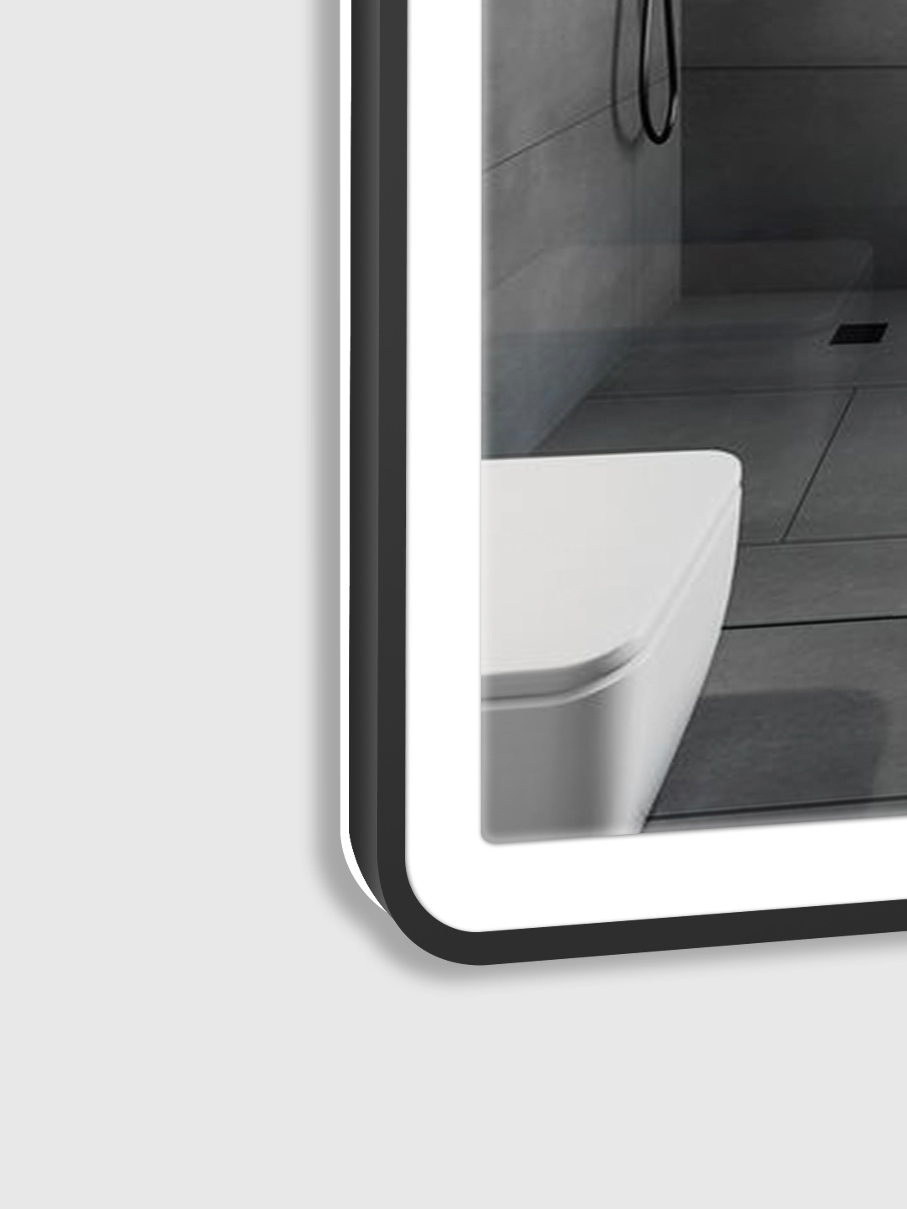 24" x 32" Black Framed Copper-free Touch Switch Anti-Fog Dimmable LED Bathroom Vanity Mirror