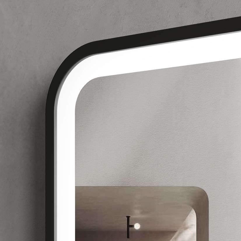 24" x 32" Black Framed Copper-free Touch Switch Anti-Fog Dimmable LED Bathroom Vanity Mirror