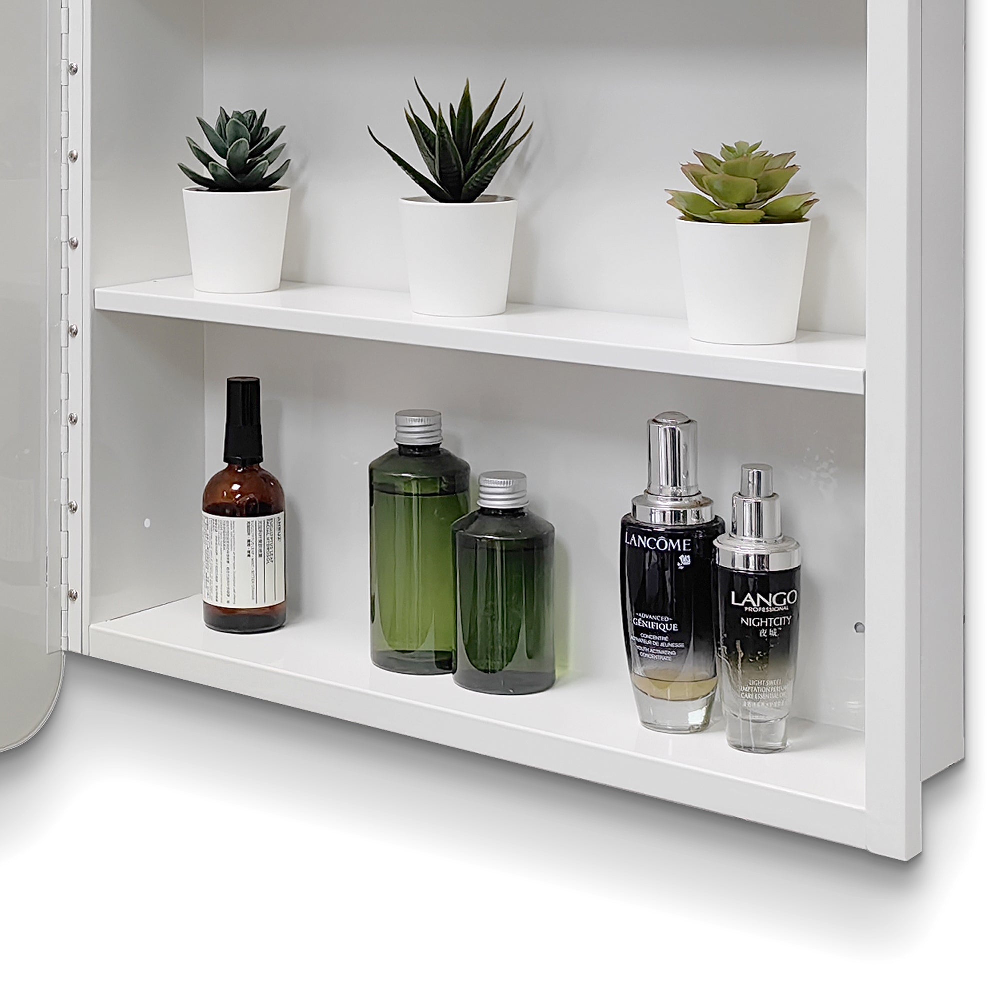 24 in. W x 32 in. H Iron Surface/Recessed Mount Medicine Cabinet with Adjustable Shelves