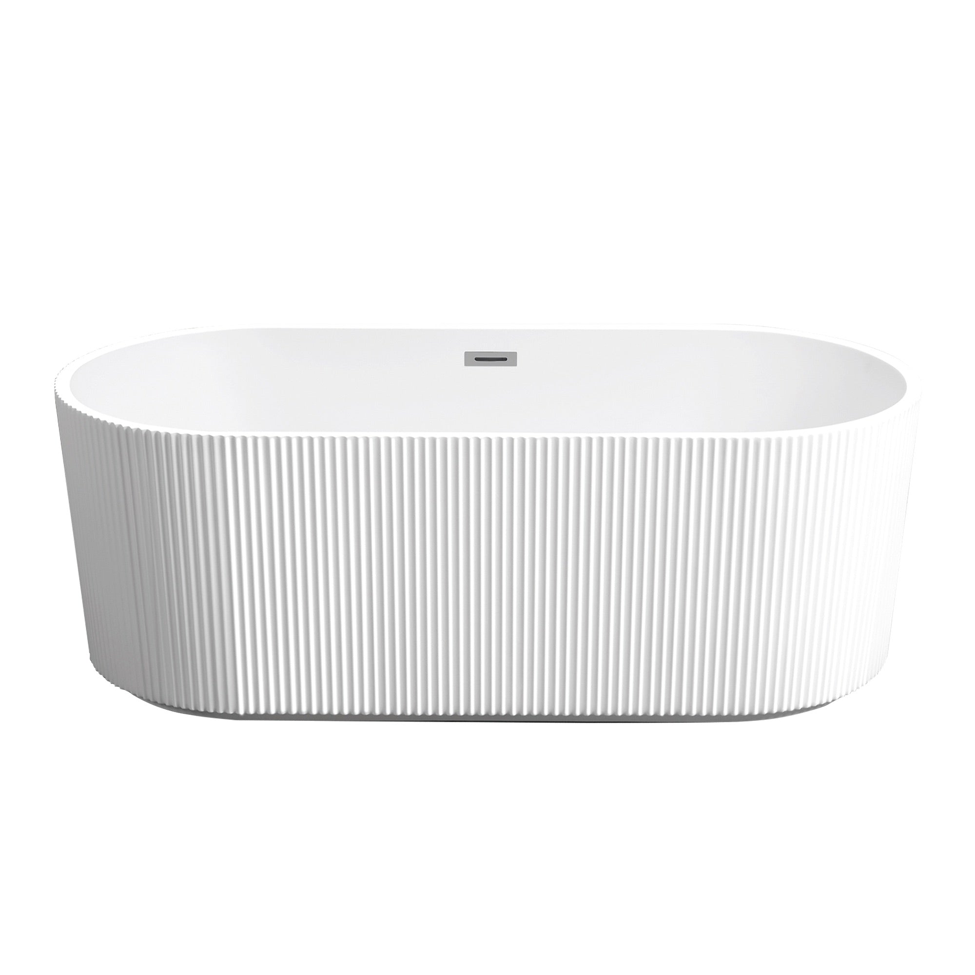 59/67 in. Acrylic Freestanding Flatbottom Soaking Bathtub in White